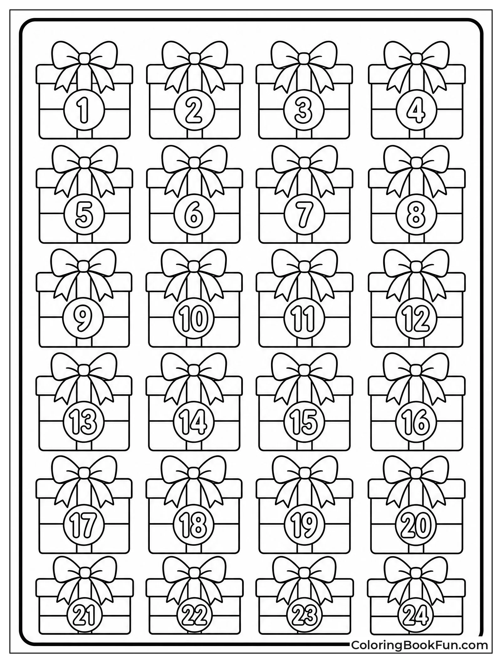 Advent Calendar of Numbered Gifts