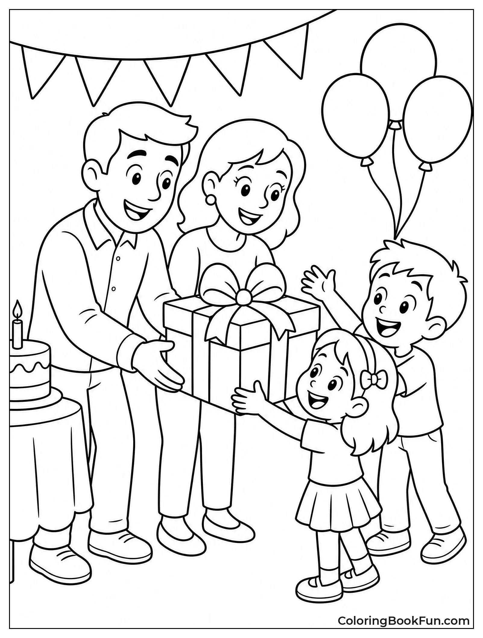 Family Giving a Big Present