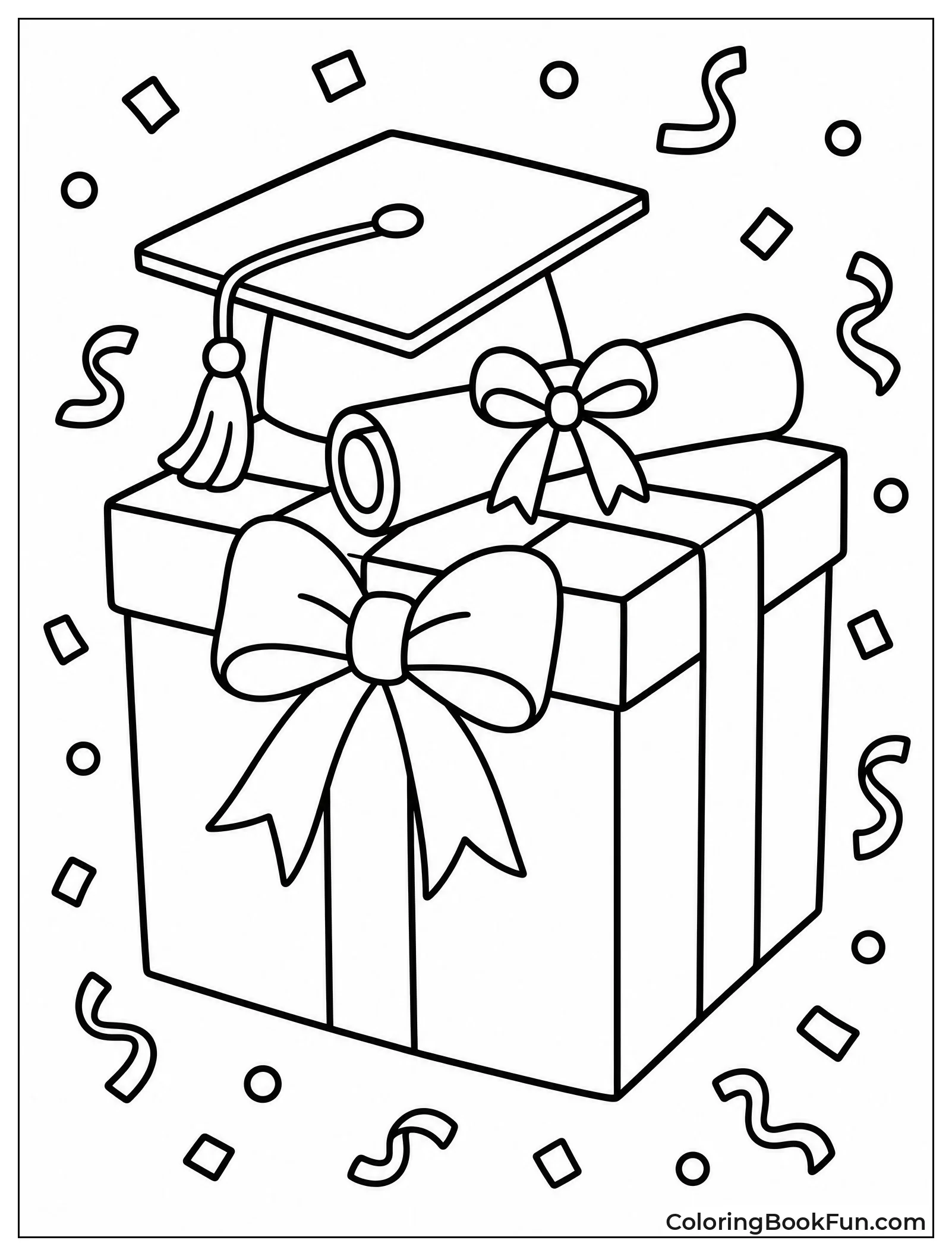 Gift Box with Graduation Cap