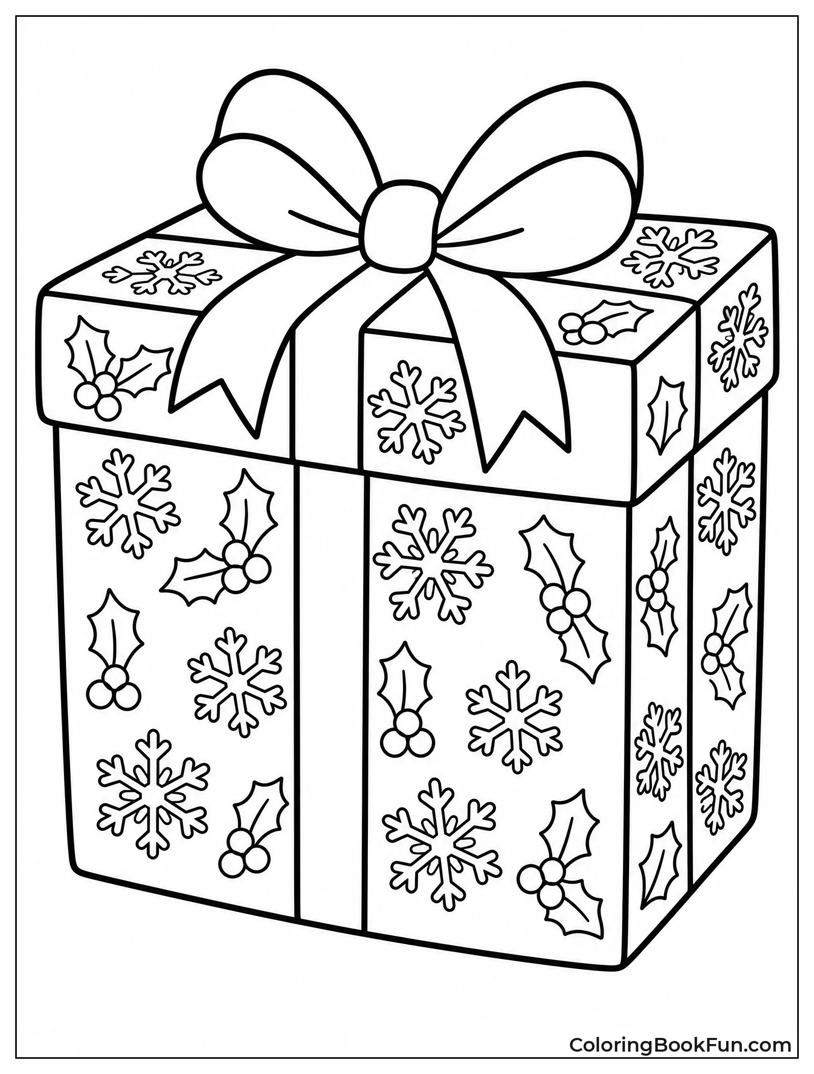 Gift Box with Holiday Patterns