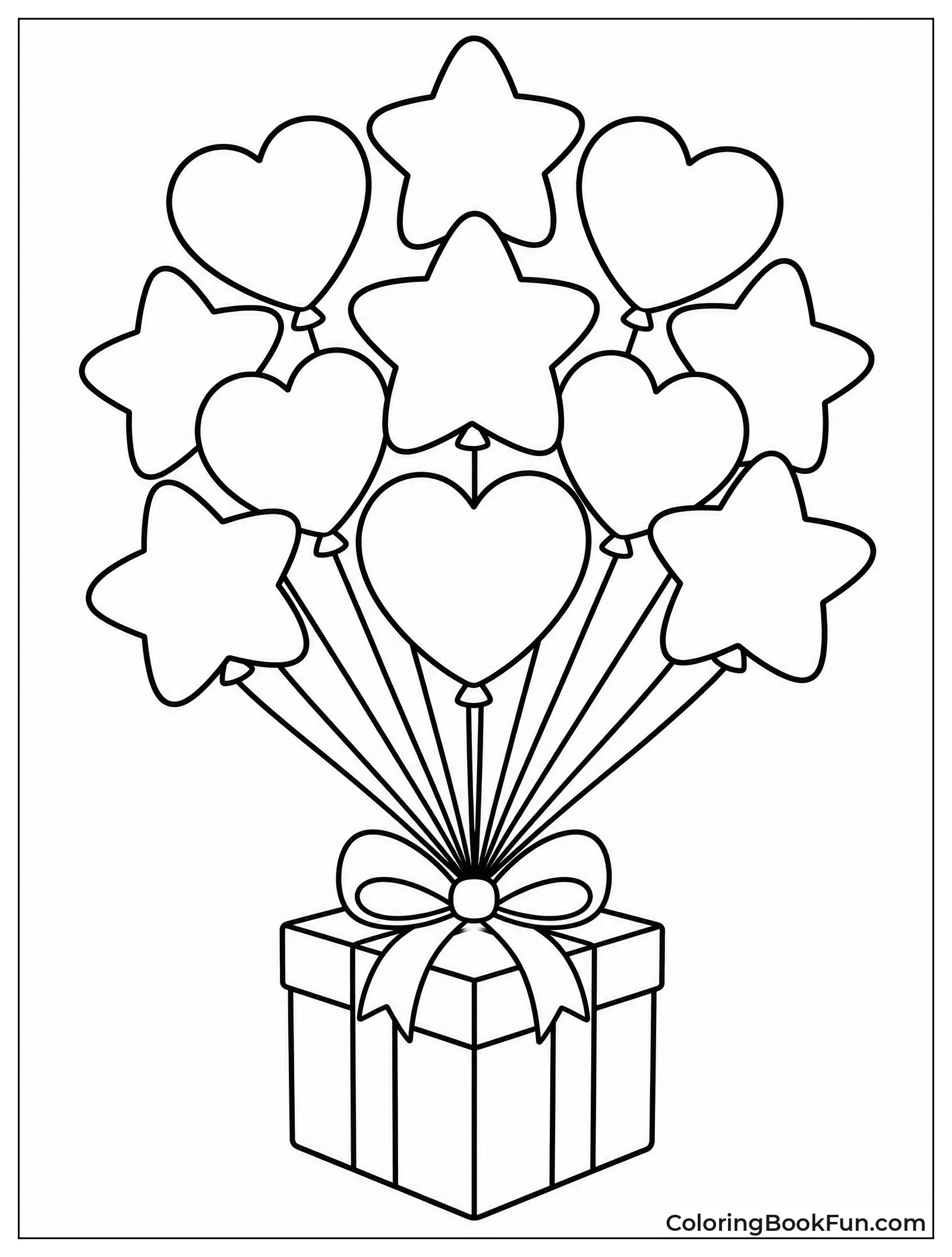 Gift Box Holding Colorful Balloons