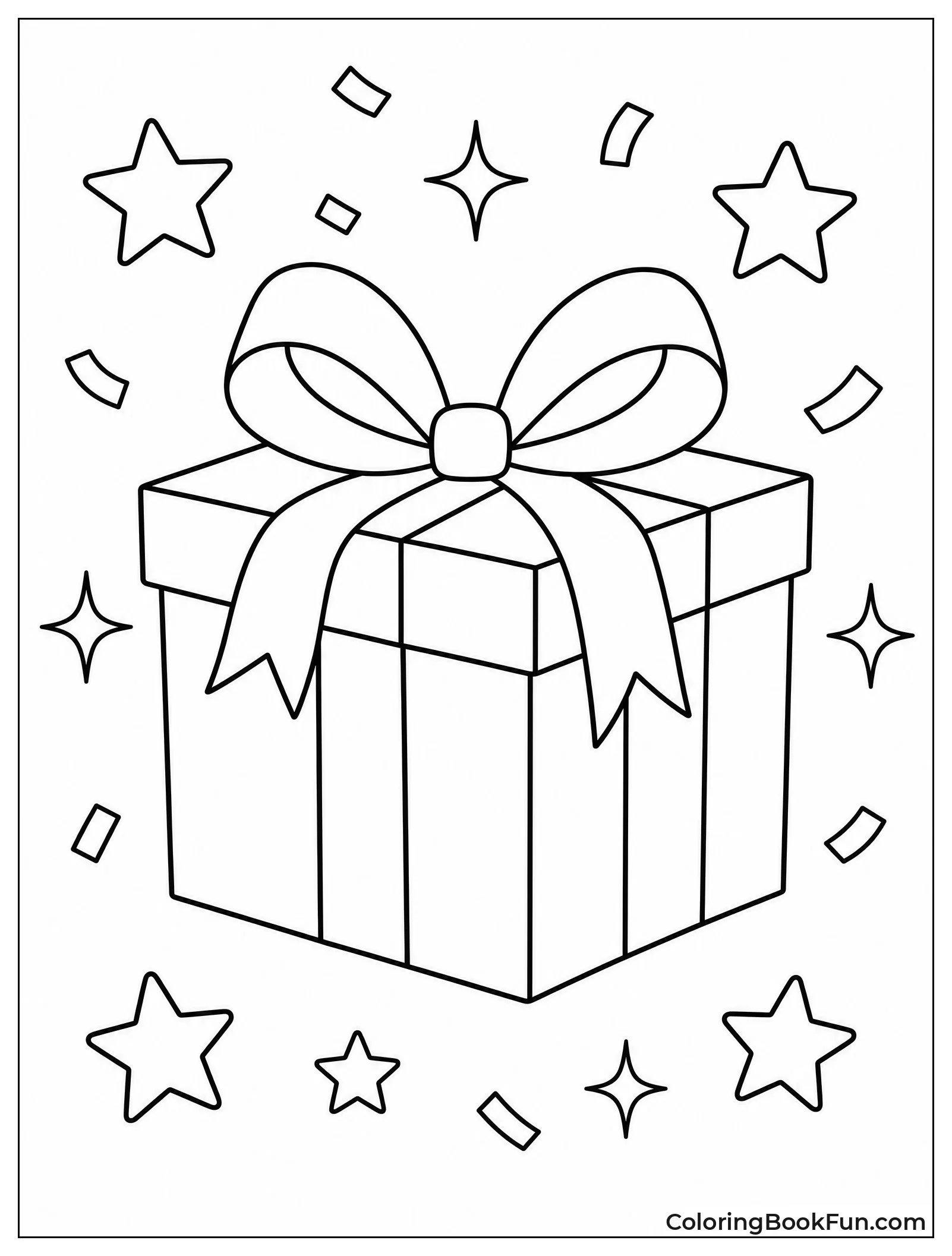 Shiny Gift with Sparkles and Stars