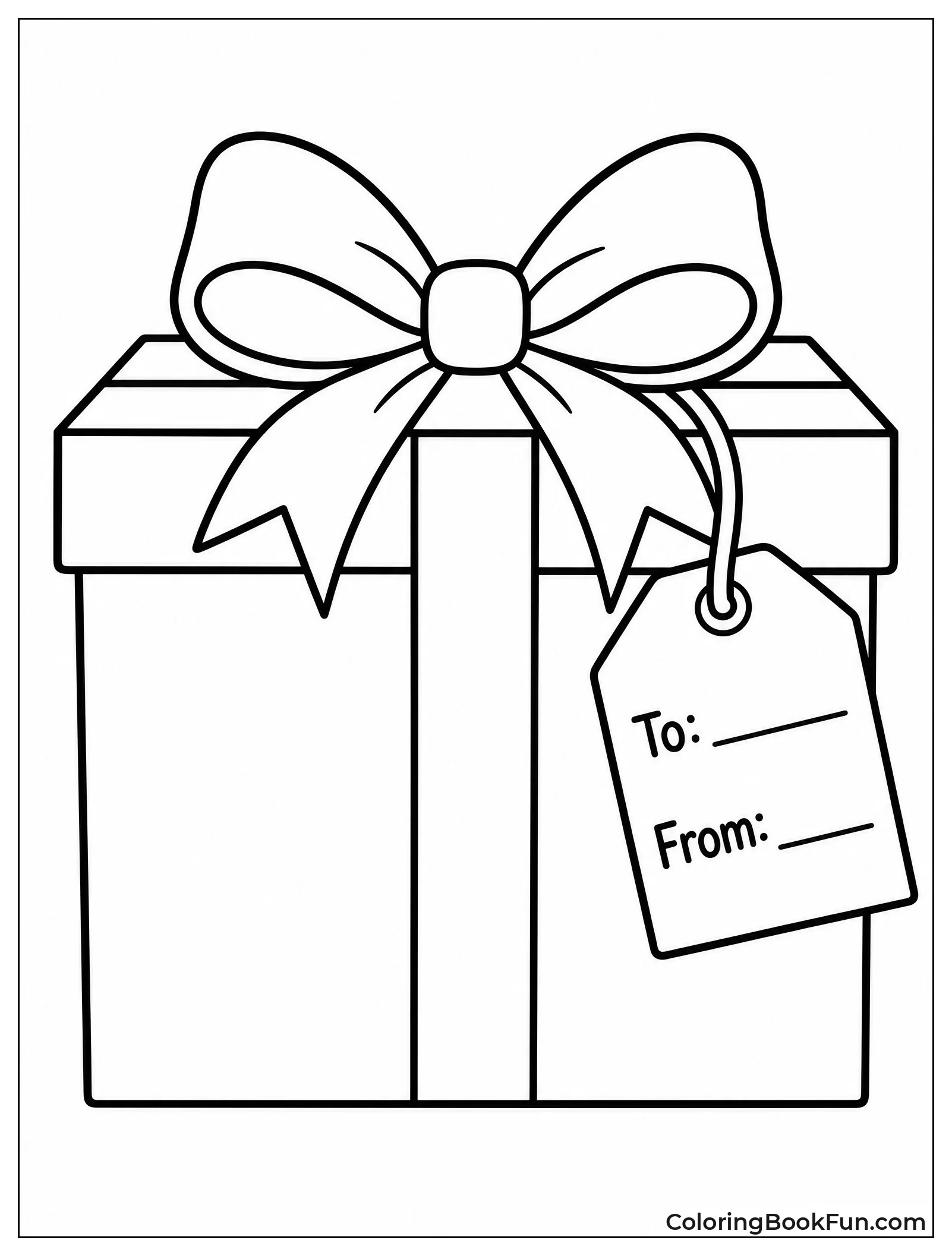 Gift Box with a Blank Tag