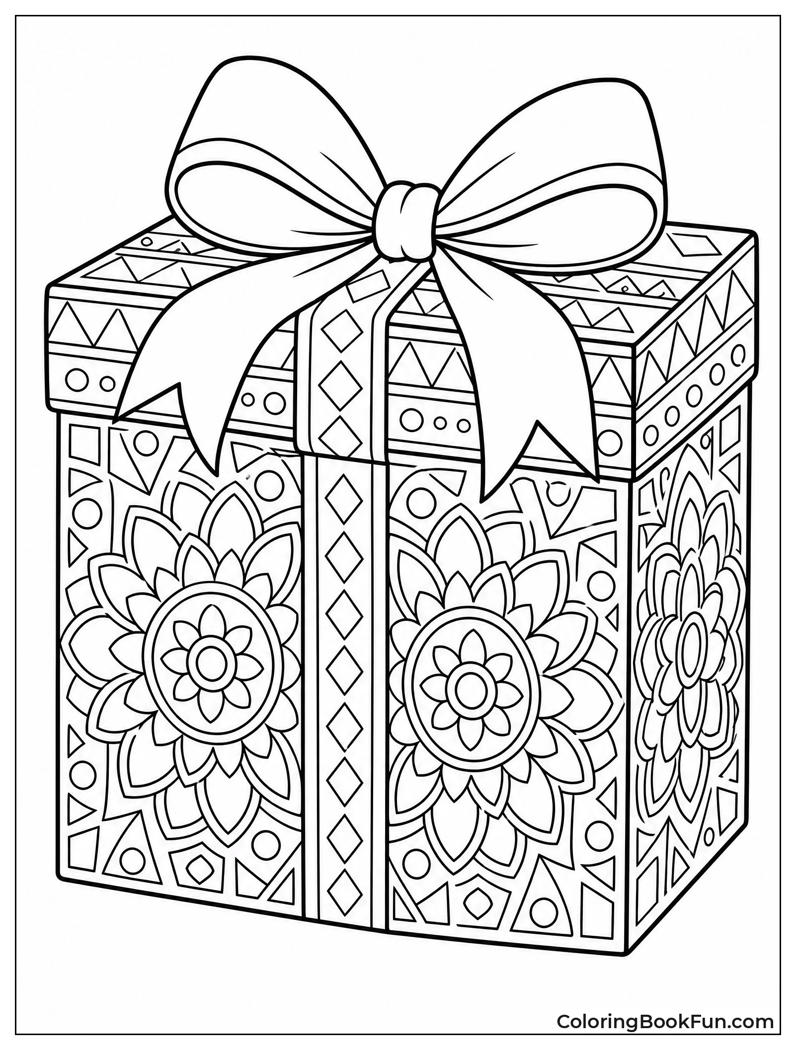 Gift Box Covered in Zentangle Patterns