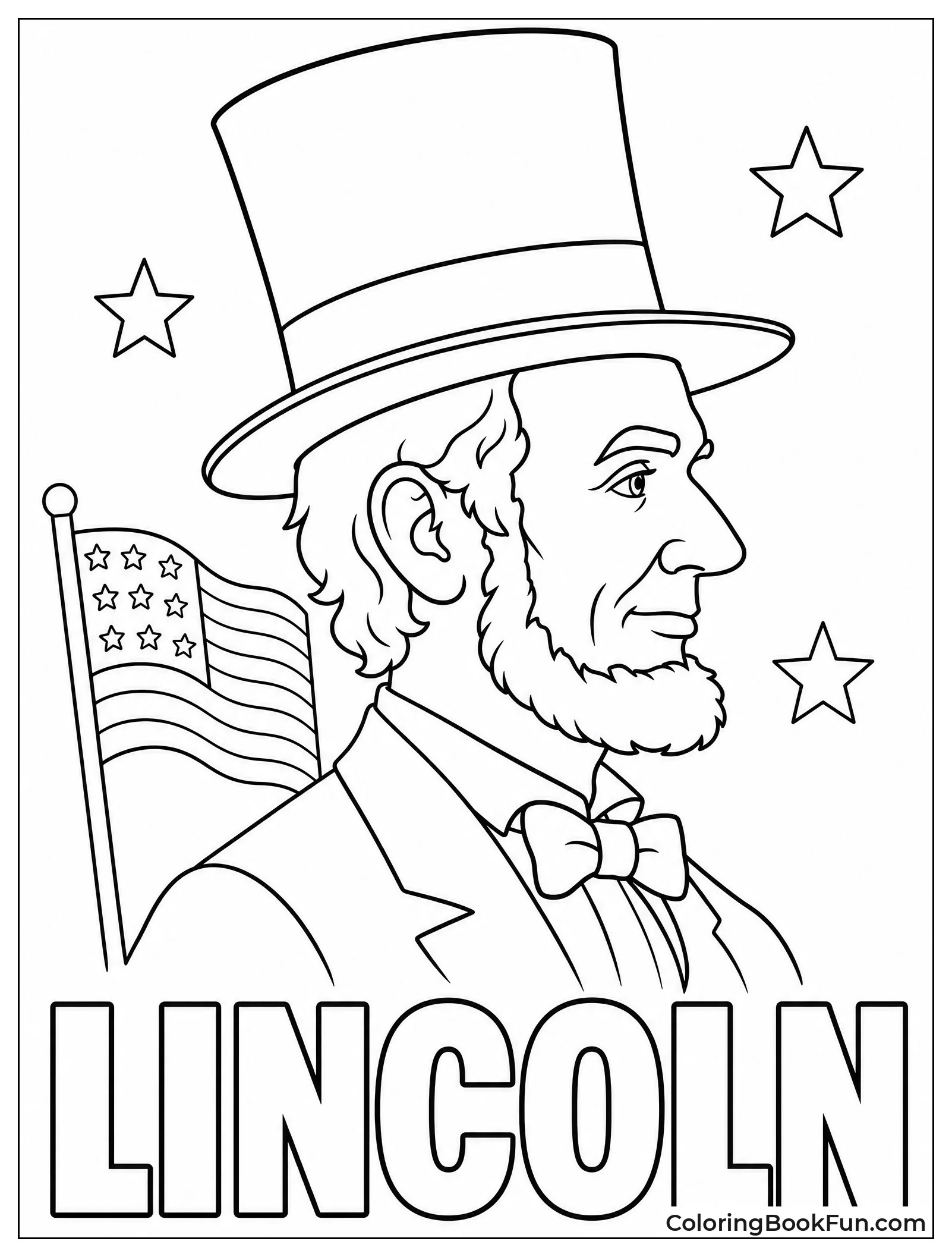 Abraham Lincoln Wearing Tall Black Hat