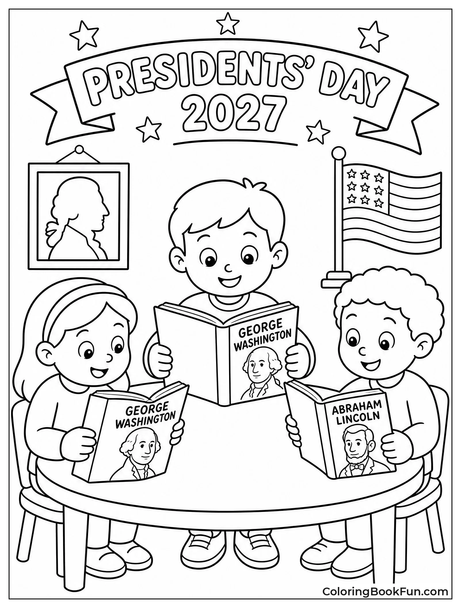 Kids Reading Books About Presidents