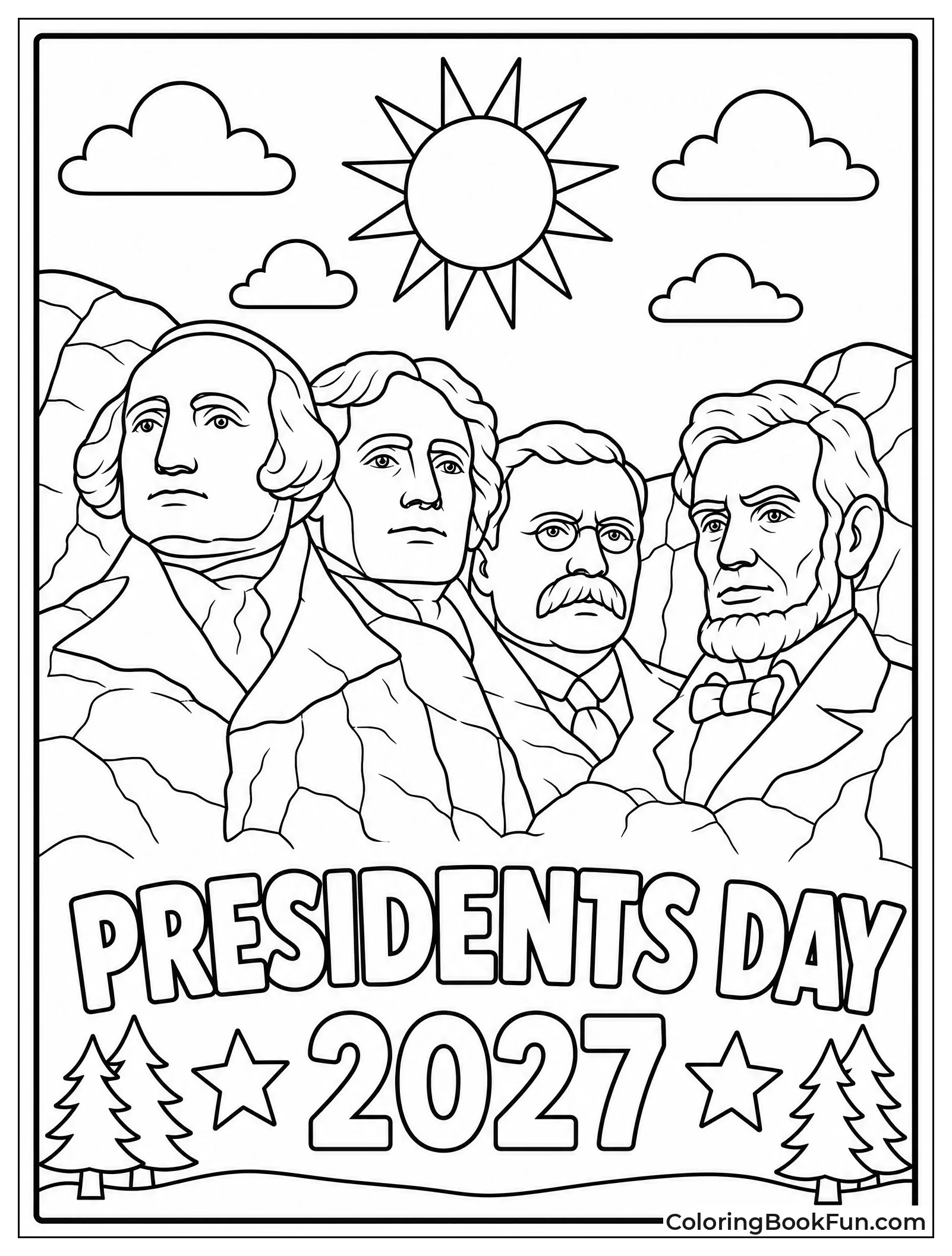 Mount Rushmore Faces Under Blue Sky