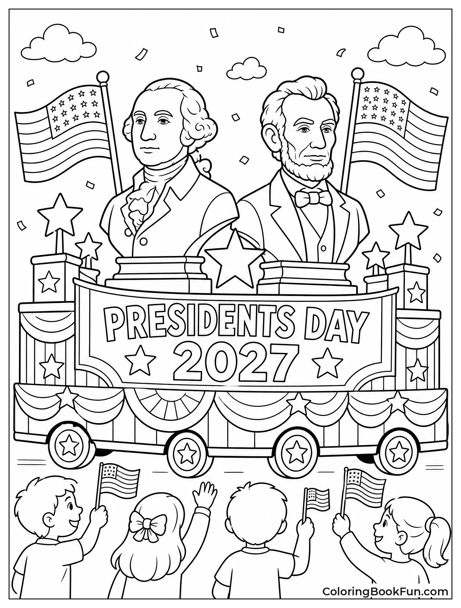 Festive Parade Float with Busts