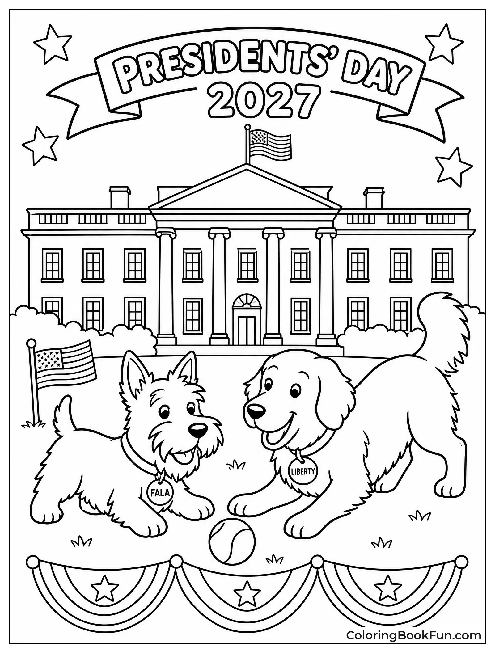 Pets Playing on White House Lawn