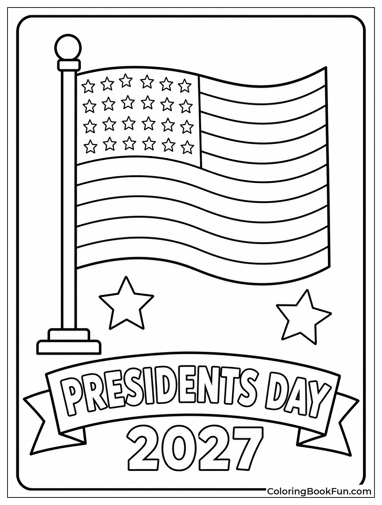 Simple American Flag for Coloring
