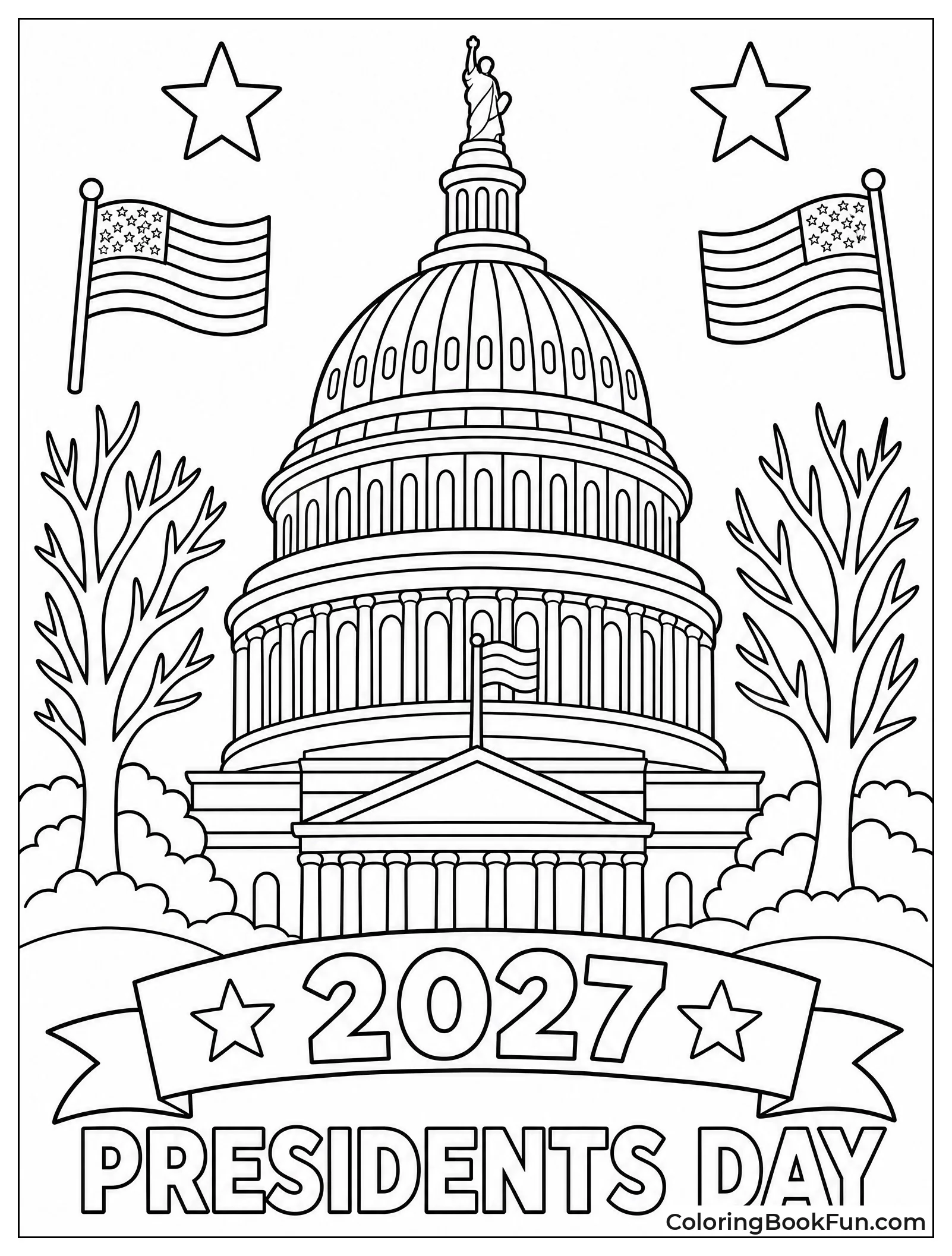 Capitol Dome Surrounded by Trees