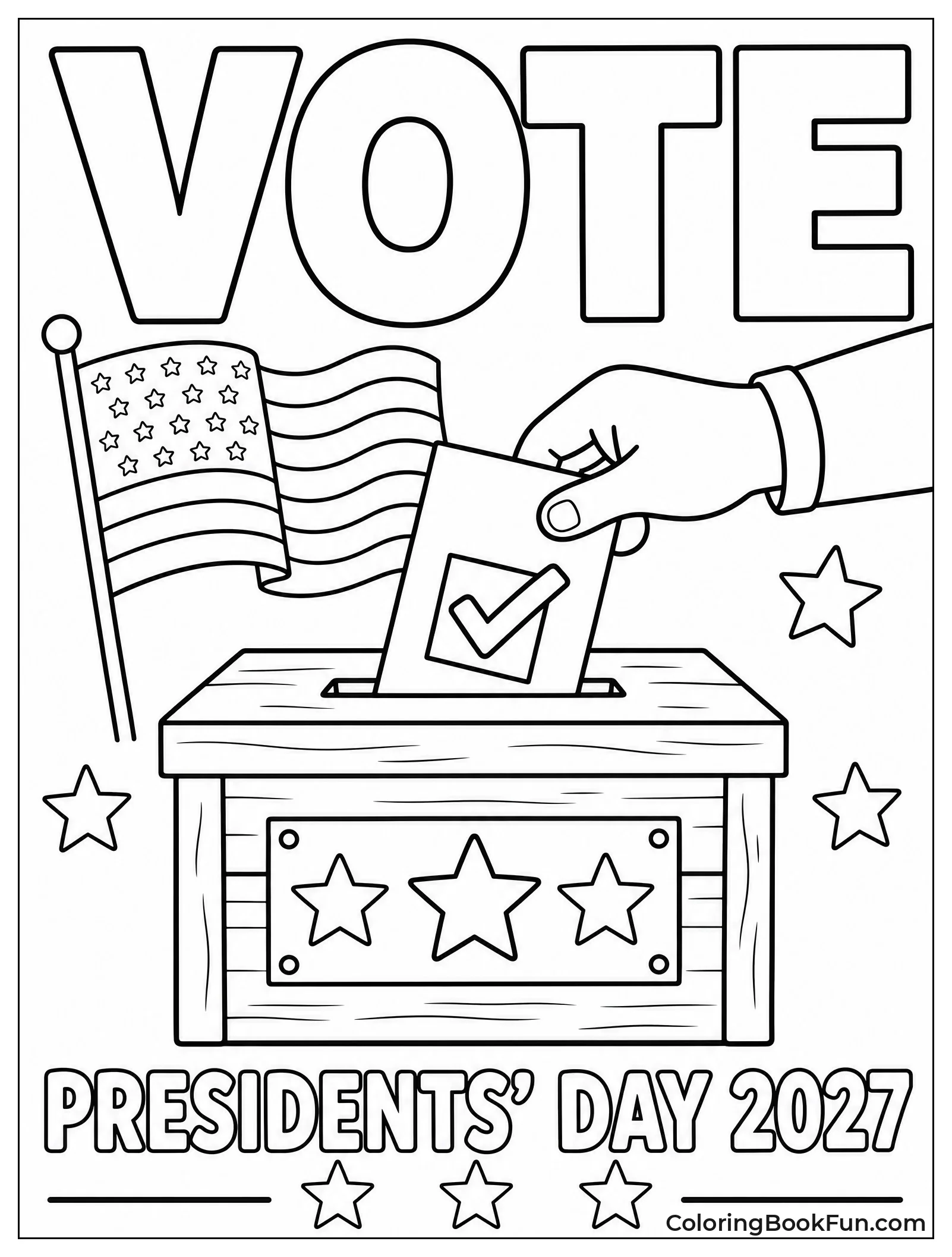 Hand Placing Ballot into Wooden Box