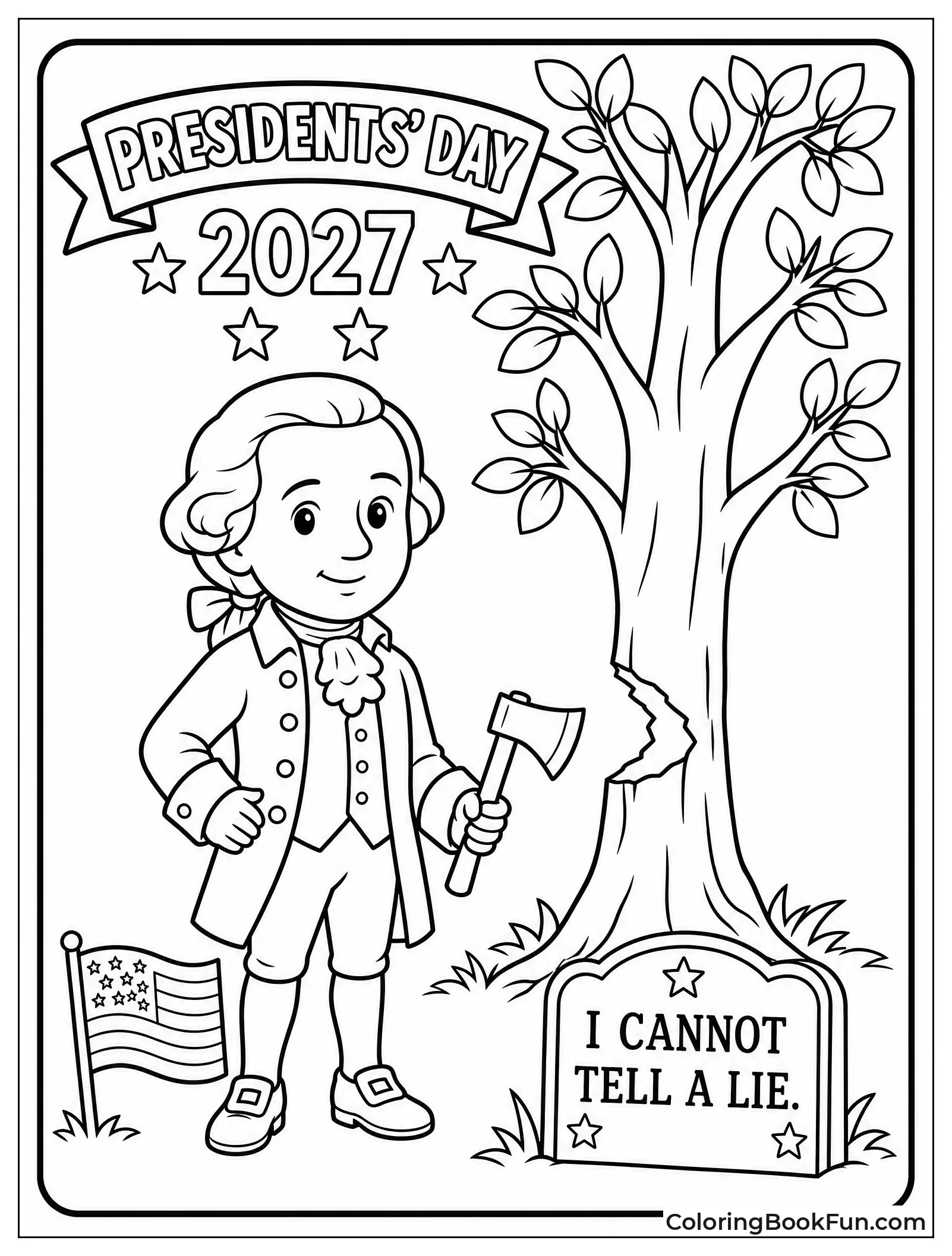 Young Washington Beside Cherry Tree