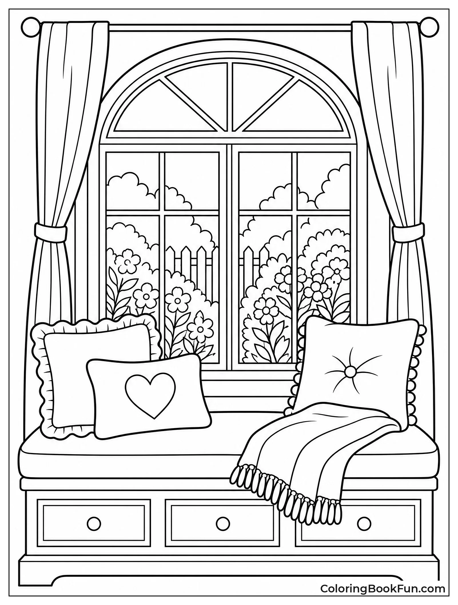 Window Seat with Pillows