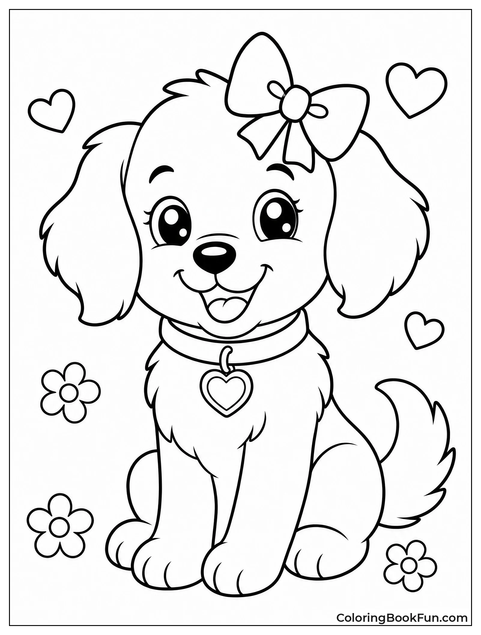 Puppy Wearing Pretty Bow