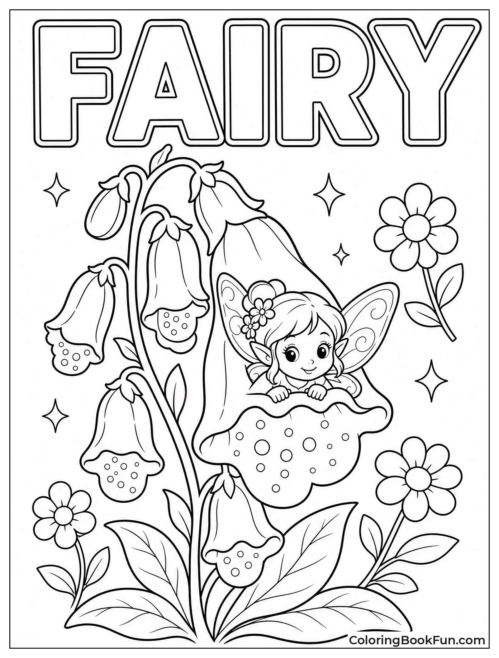Fairy Peeking from Flower