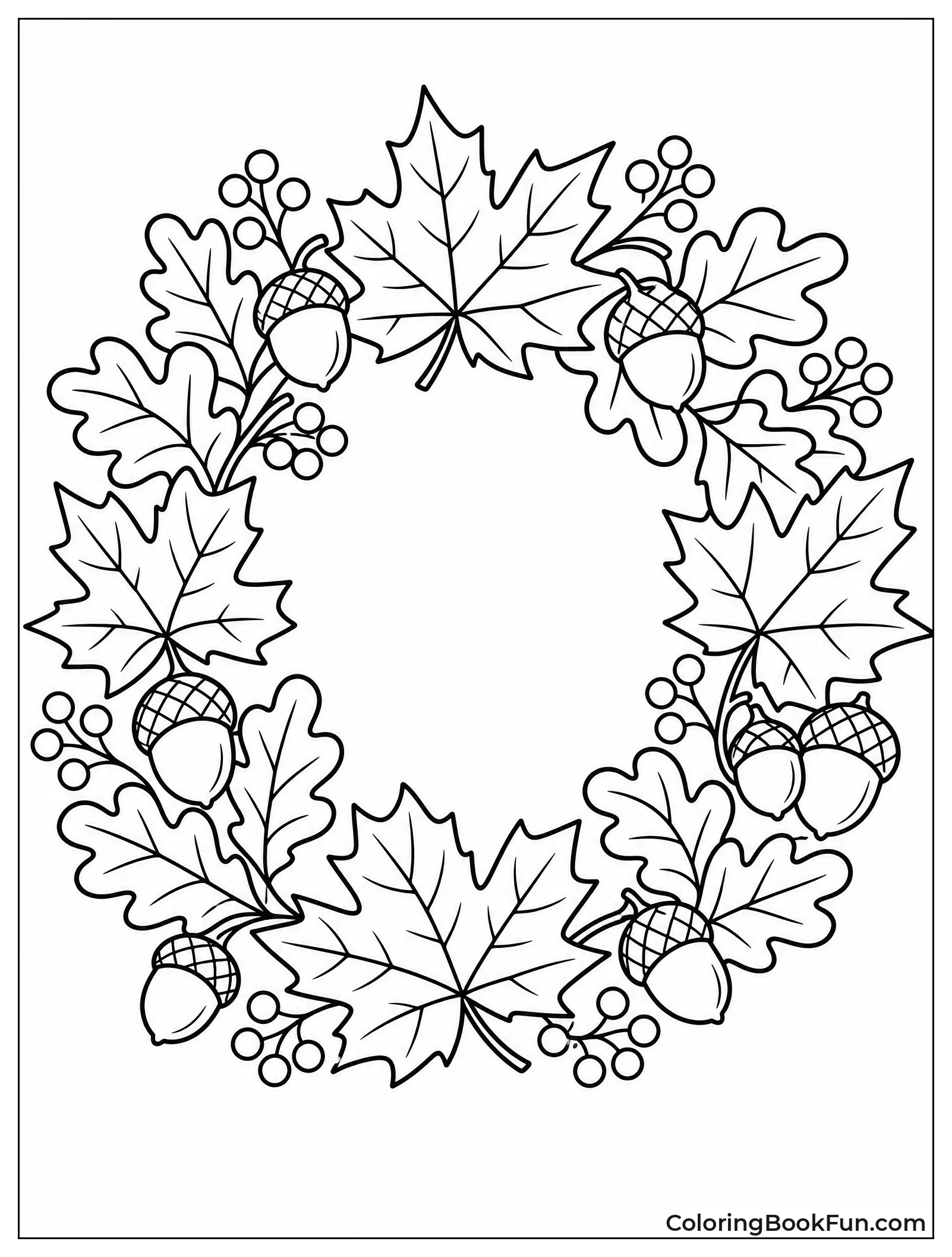 Autumn Leaves Wreath with Berries