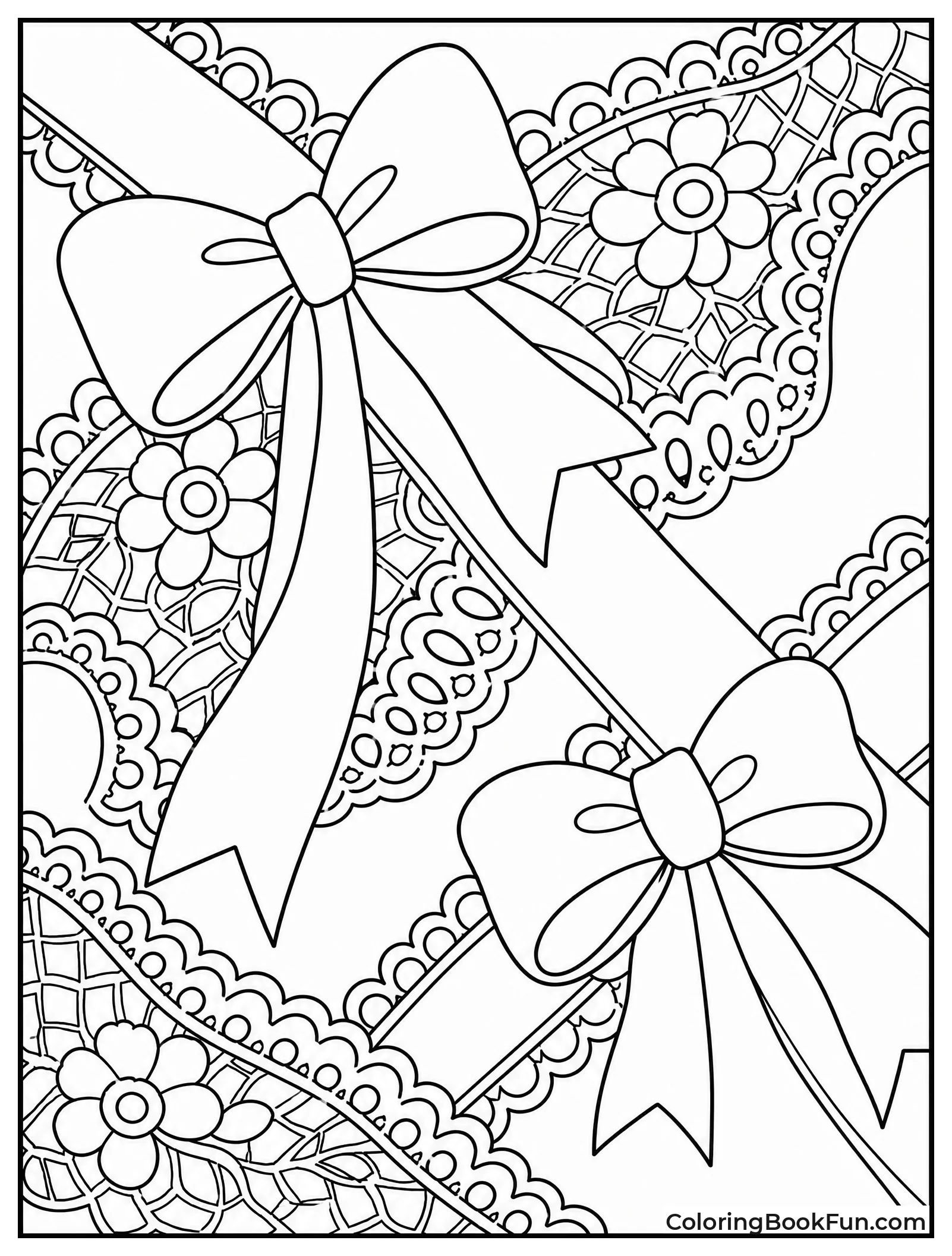 Lace Patterns and Ribbons