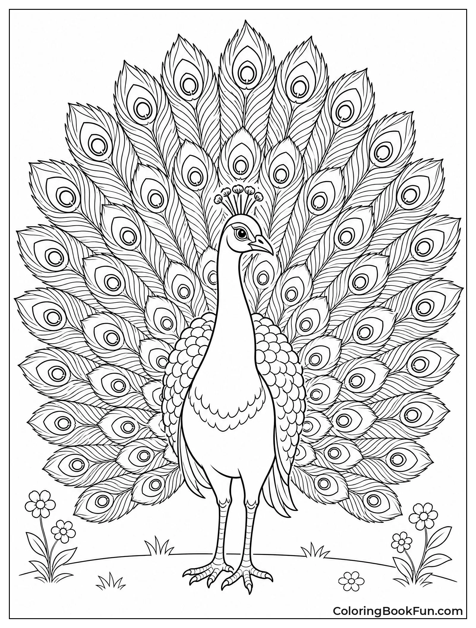 Peacock Showing Full Tail