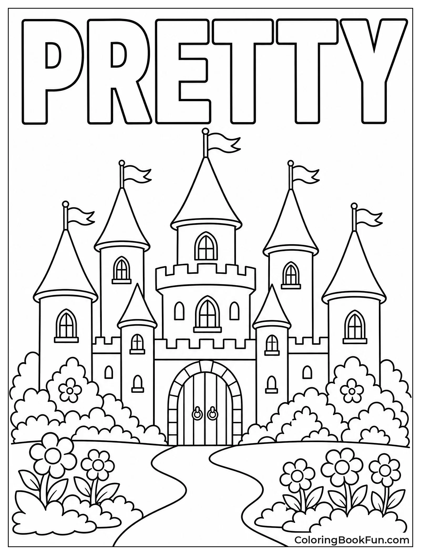 Castle with Towers and Flags