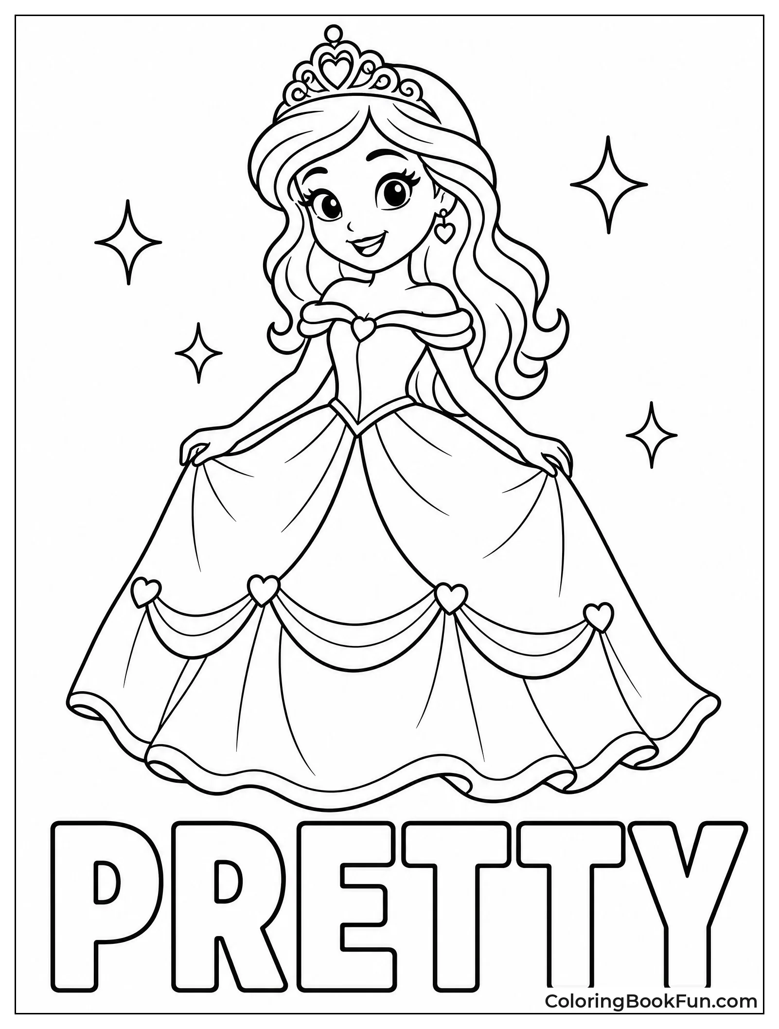 Smiling Princess in Gown