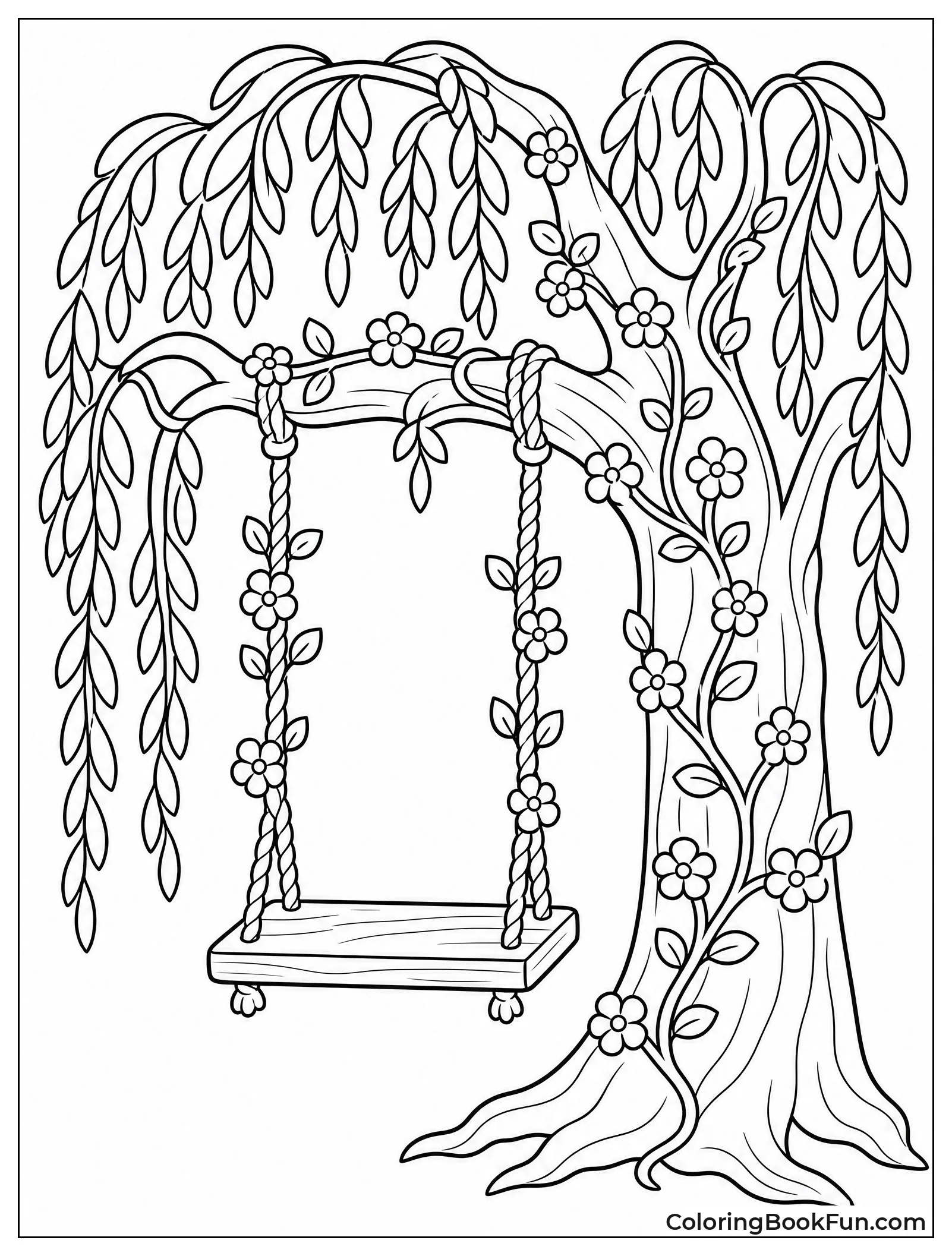 Swing Hanging from Tree