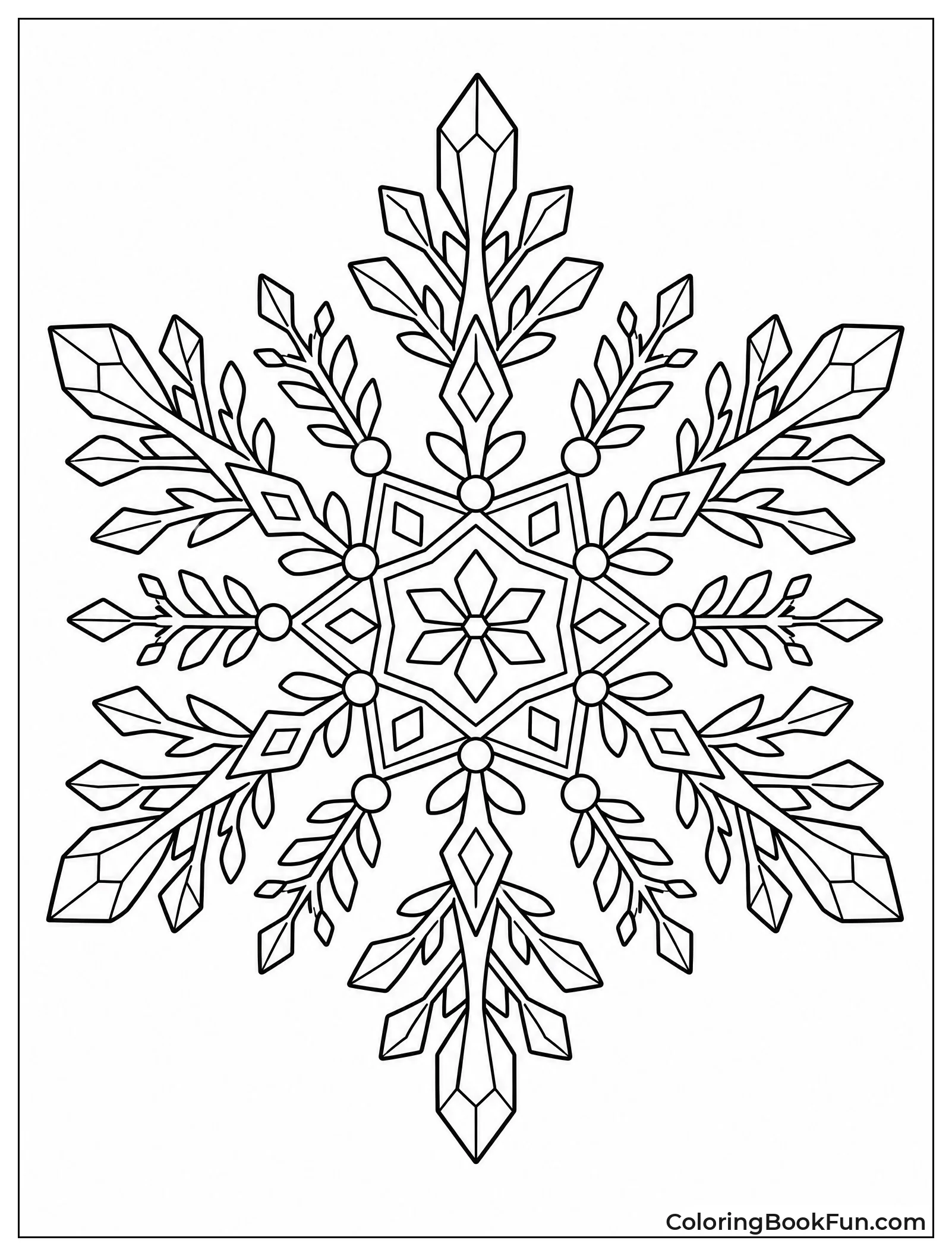 Intricate Snowflake with Crystals