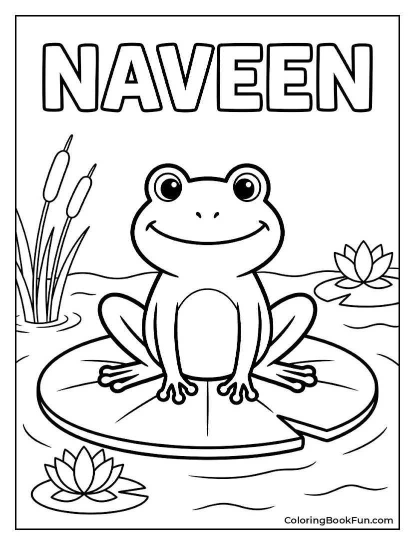 Frog Sitting on Lily Pad