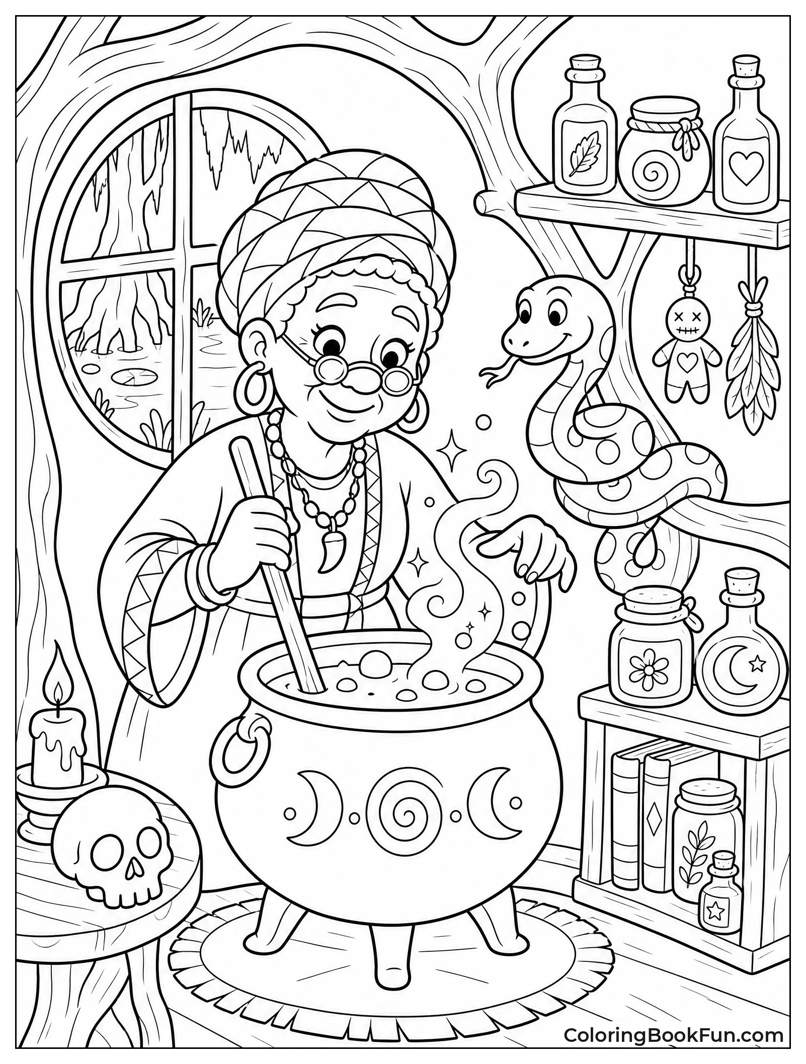 Mama Odie Stirring Glowing Potion