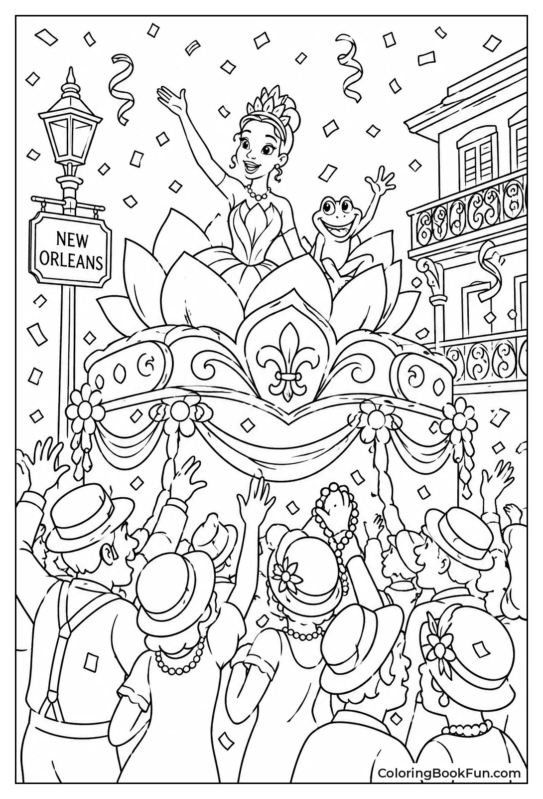 Crowded Mardi Gras Parade Float