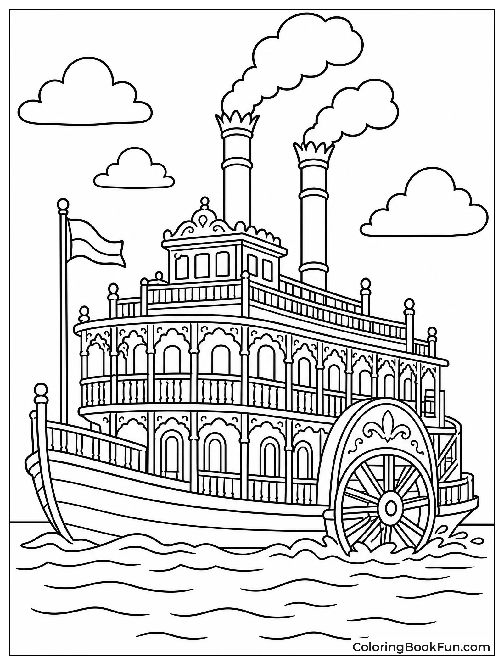 Steamboat on Mississippi River