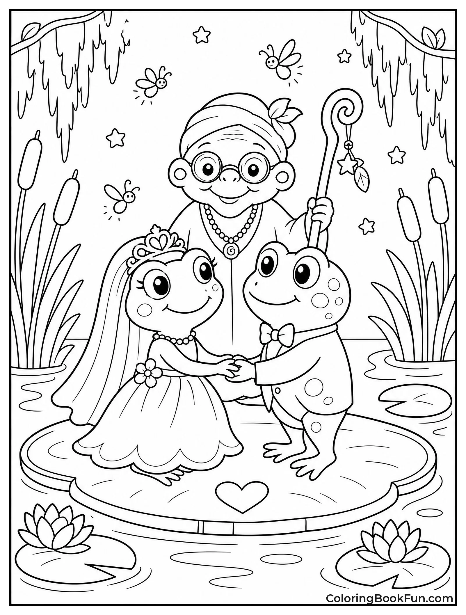 Frogs Getting Married in Swamp