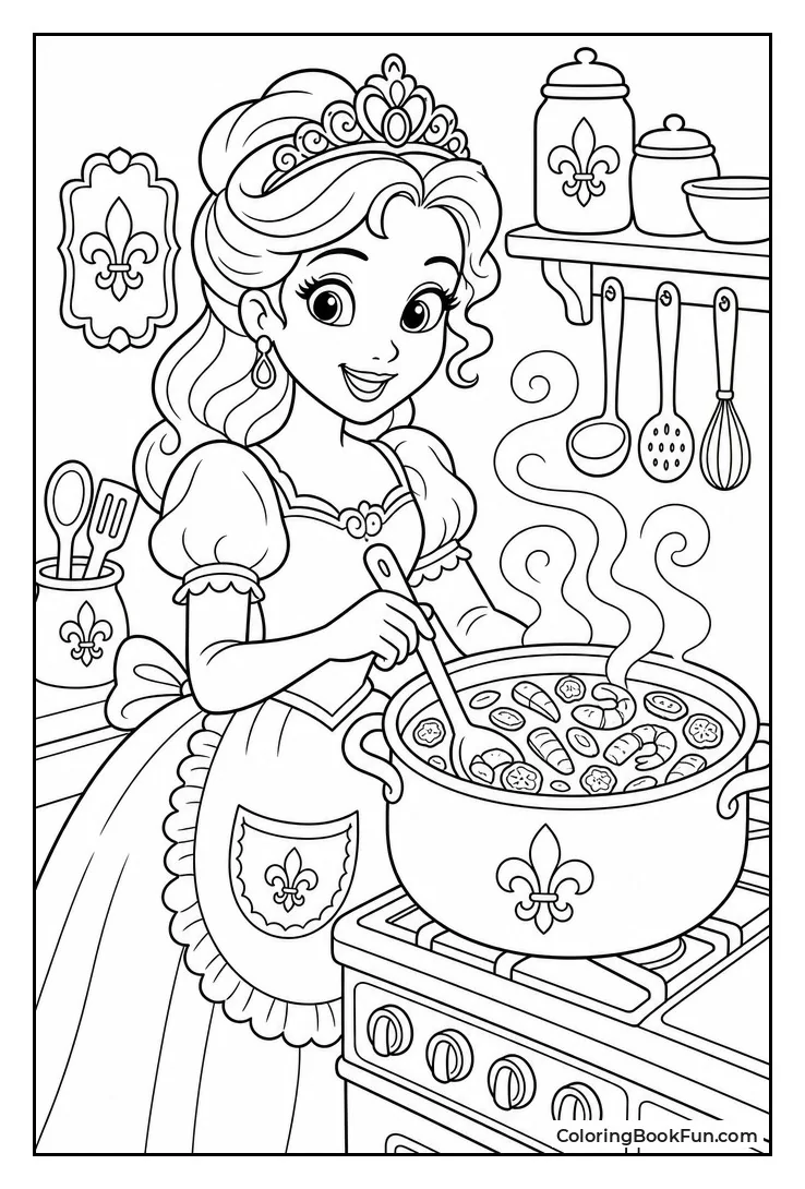 Tiana Stirring Pot of Gumbo