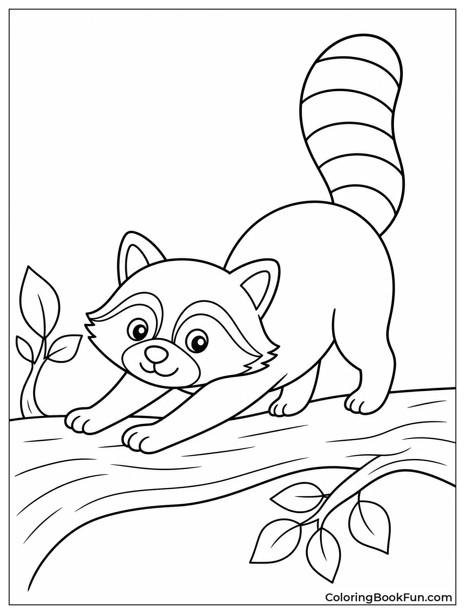 Raccoon Stretching After Nap