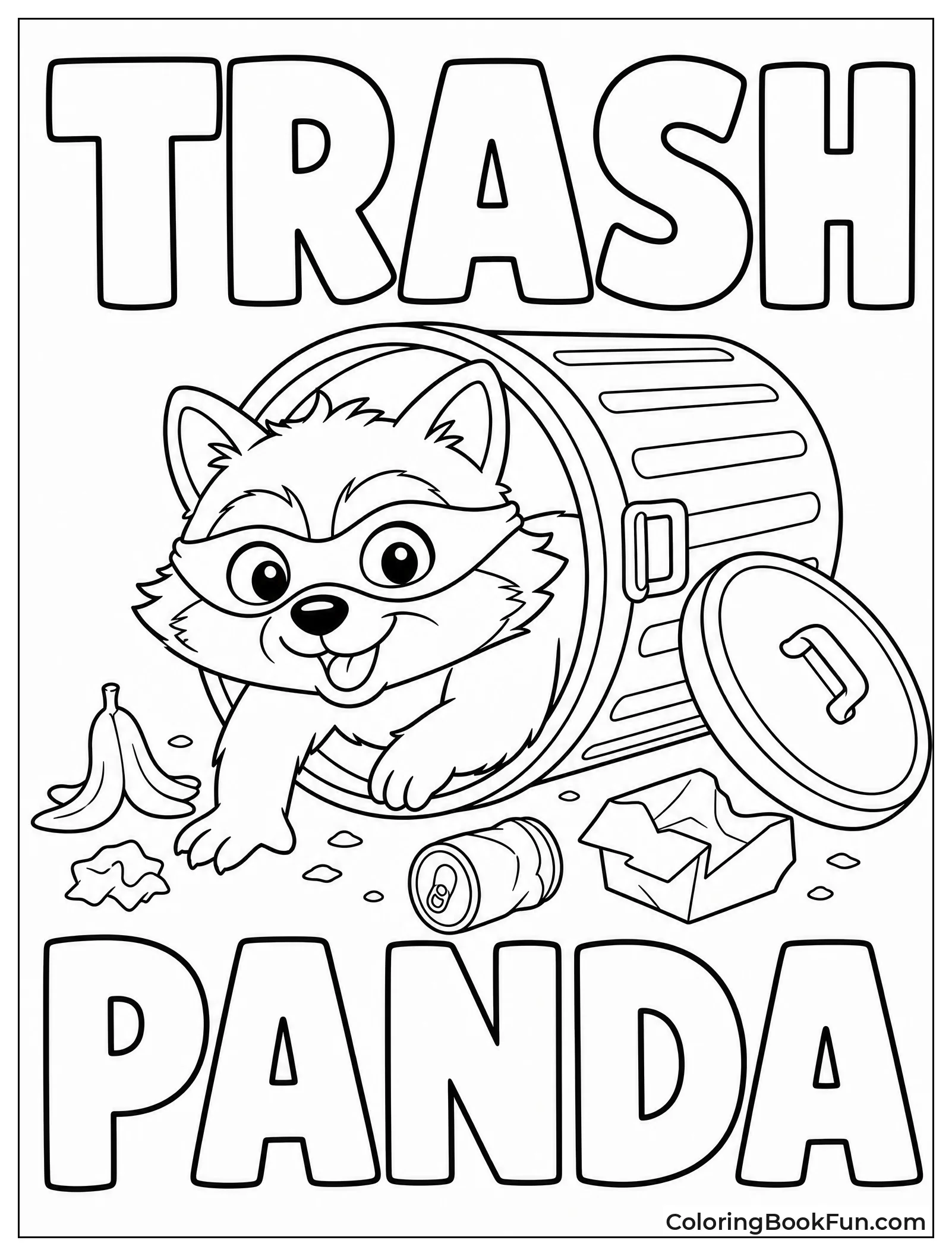 Trash Panda Raccoon in Can