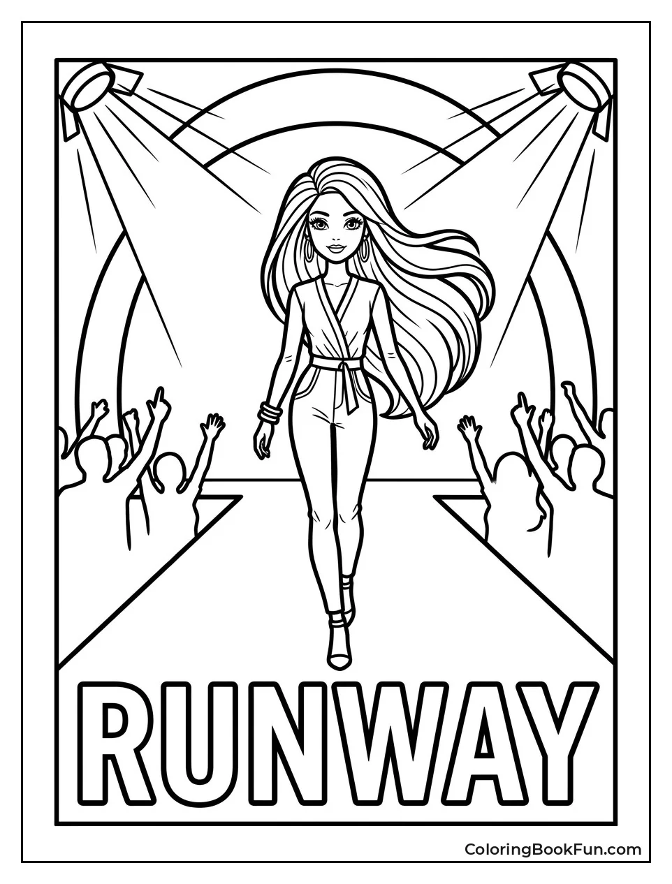 Model Walking on Bright Runway