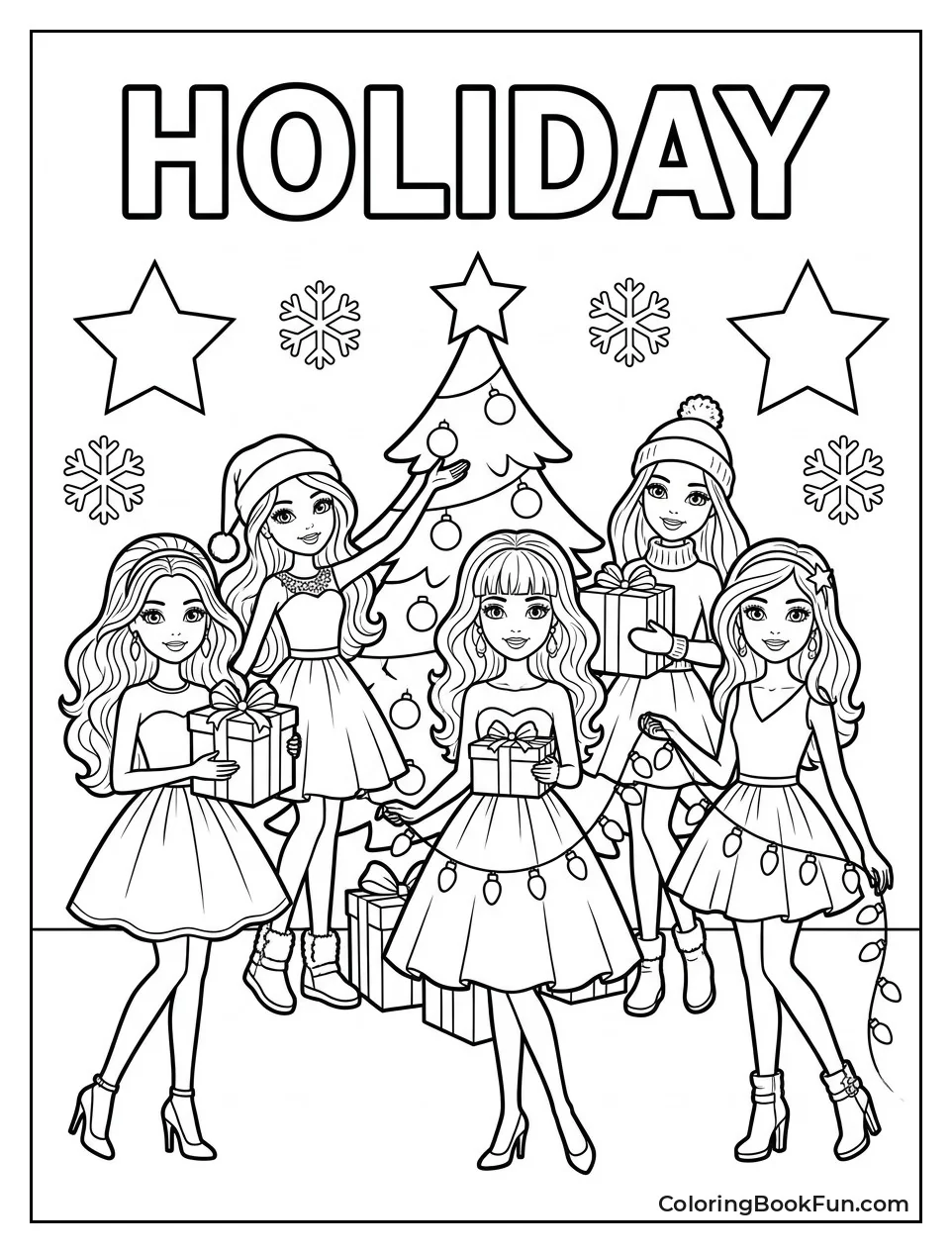 Friends at Sparkly Holiday Party