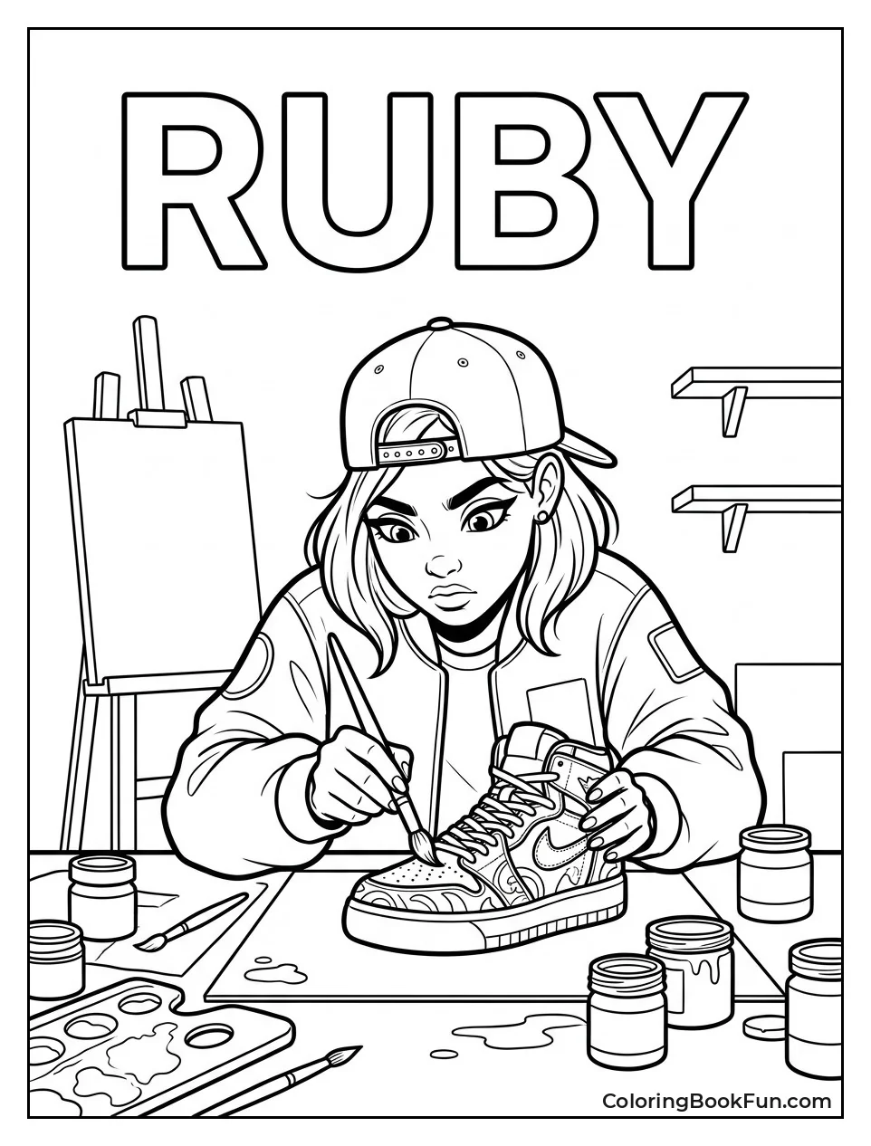 Ruby Painting Custom Sneaker Design