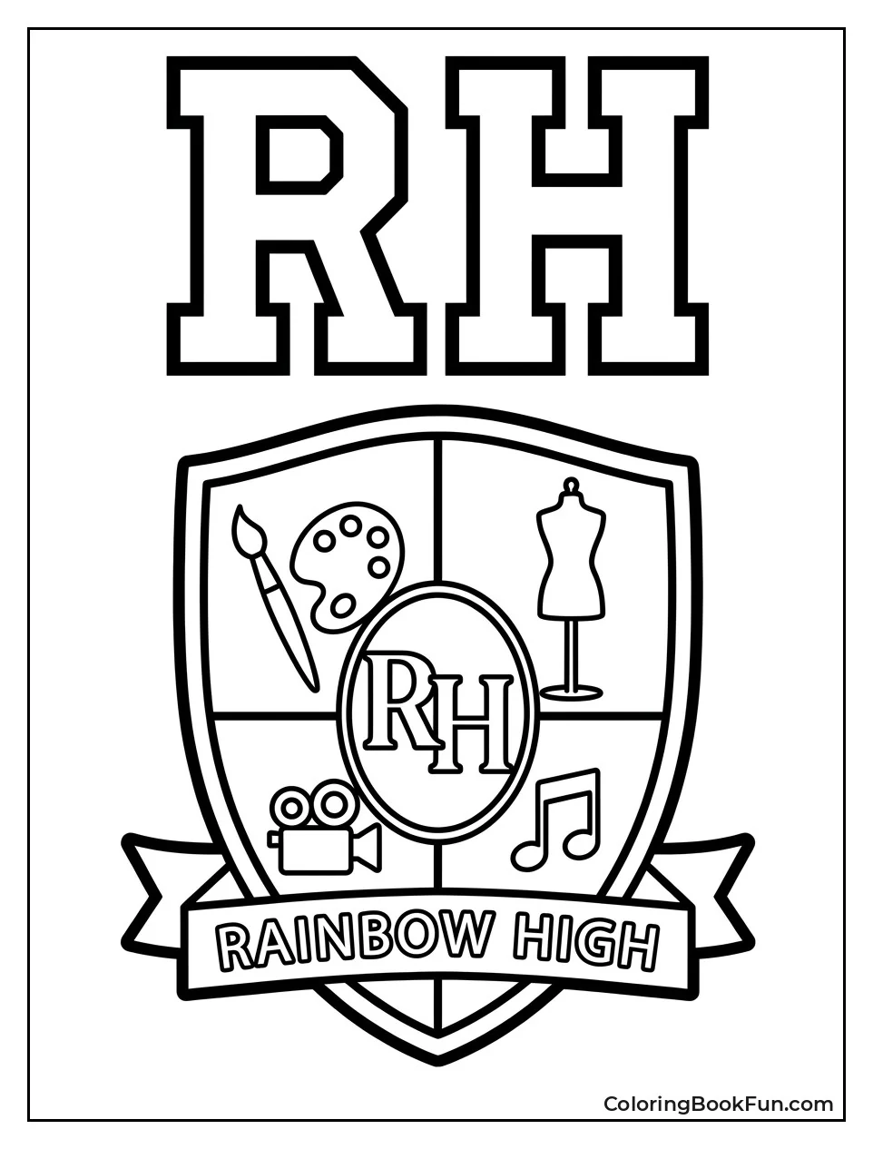 Rainbow High School Crest Design
