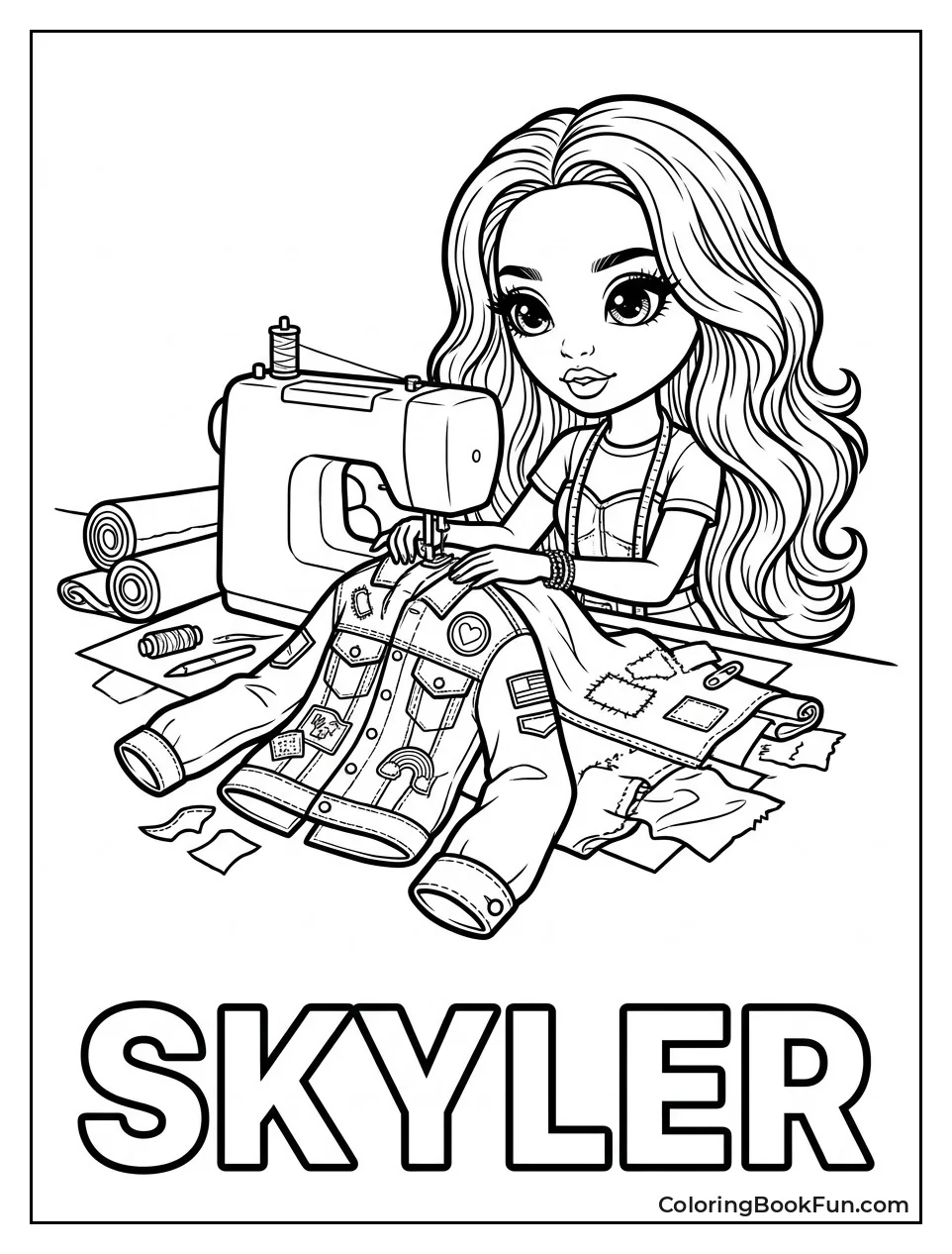 Skyler Sewing a Denim Jacket