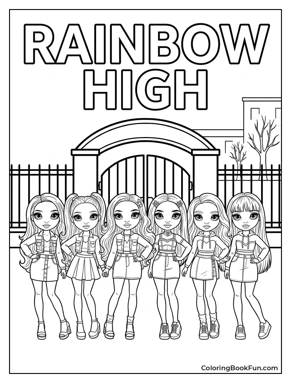 Core Six Posing at School Gates