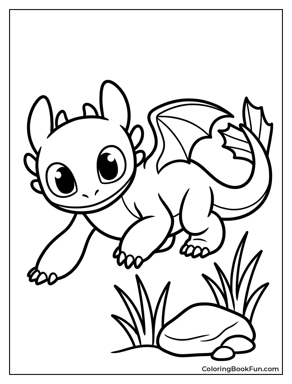Playful Baby Toothless Ready to Jump