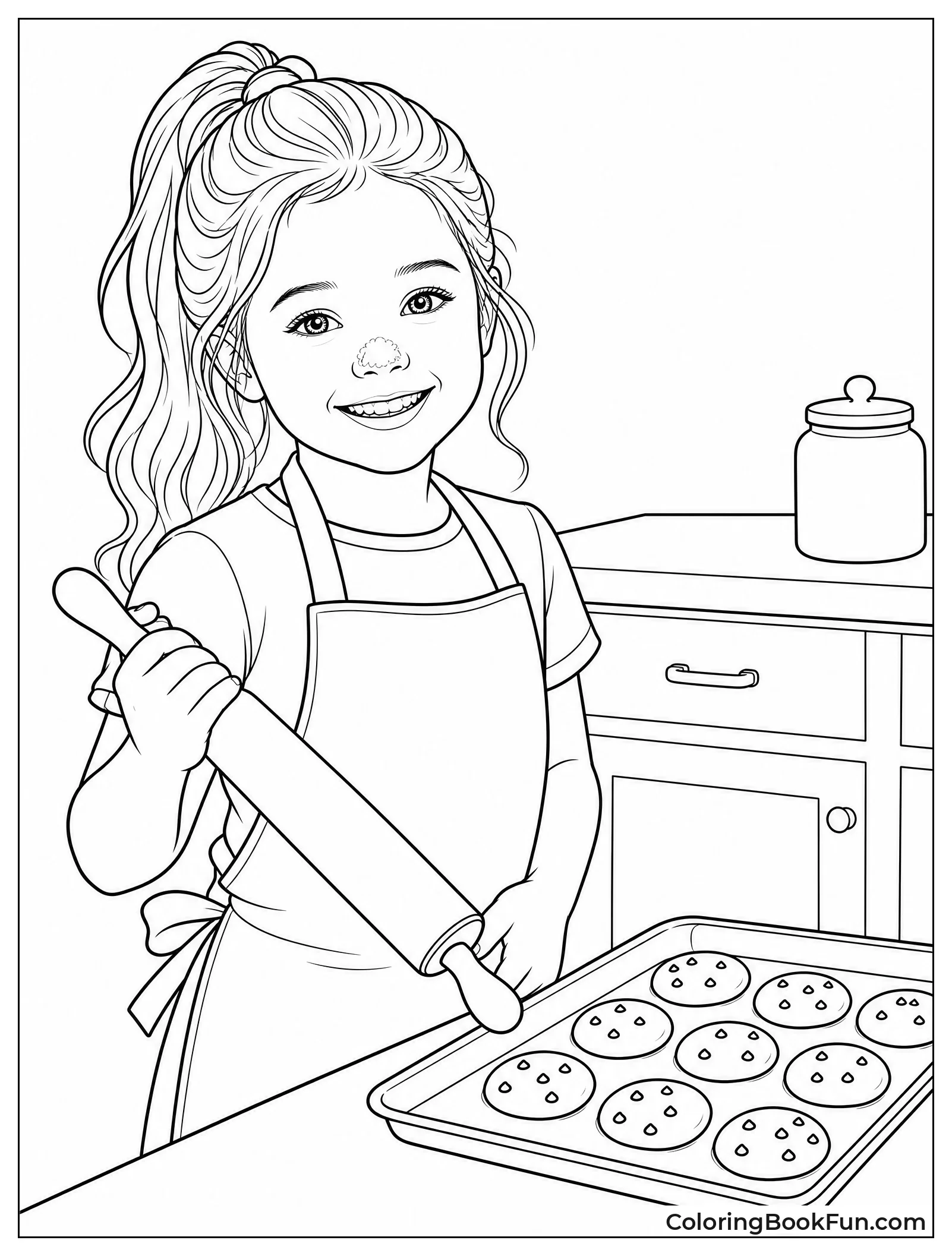 Girl Covered in Baking Flour