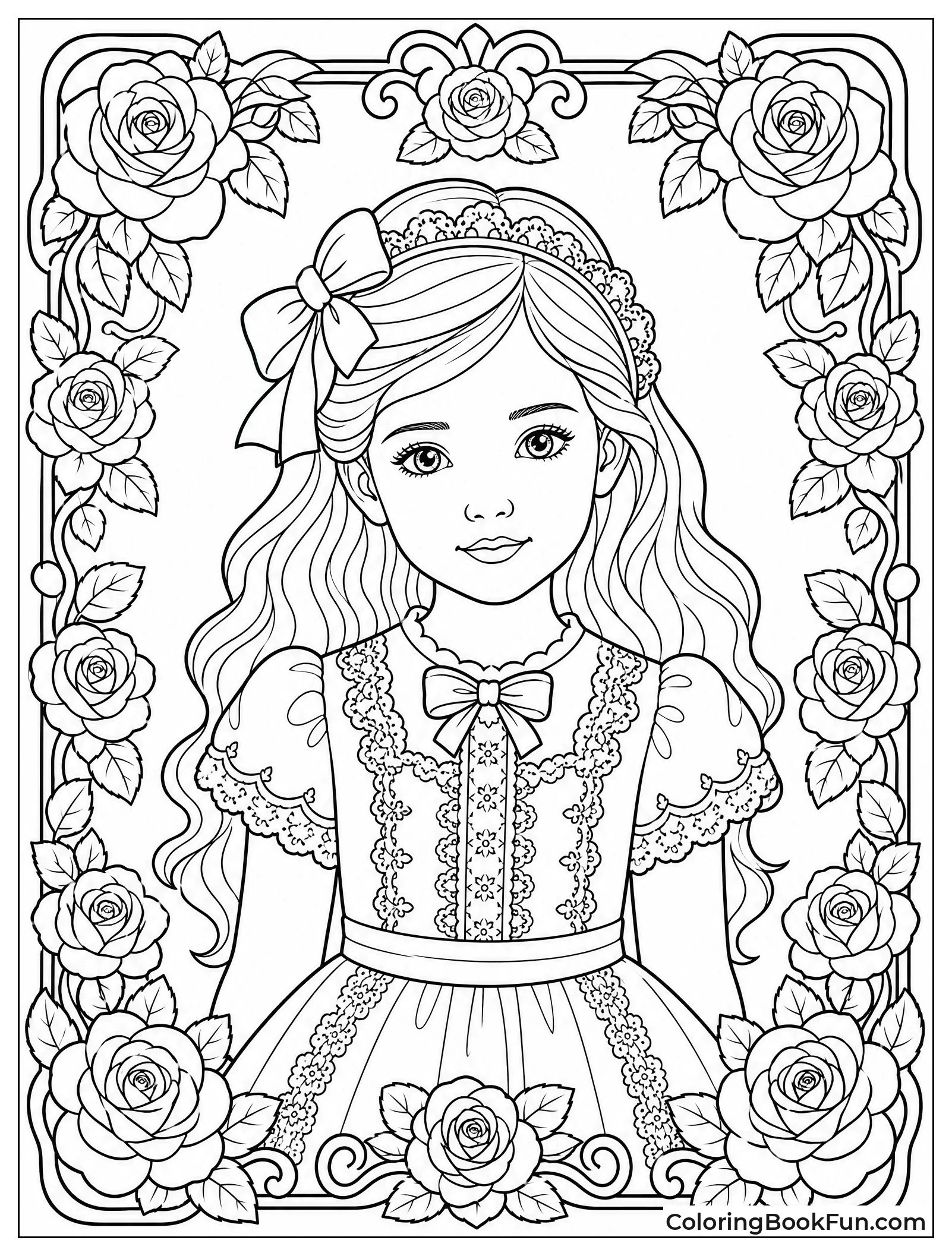Girl Wearing Lacy Dress