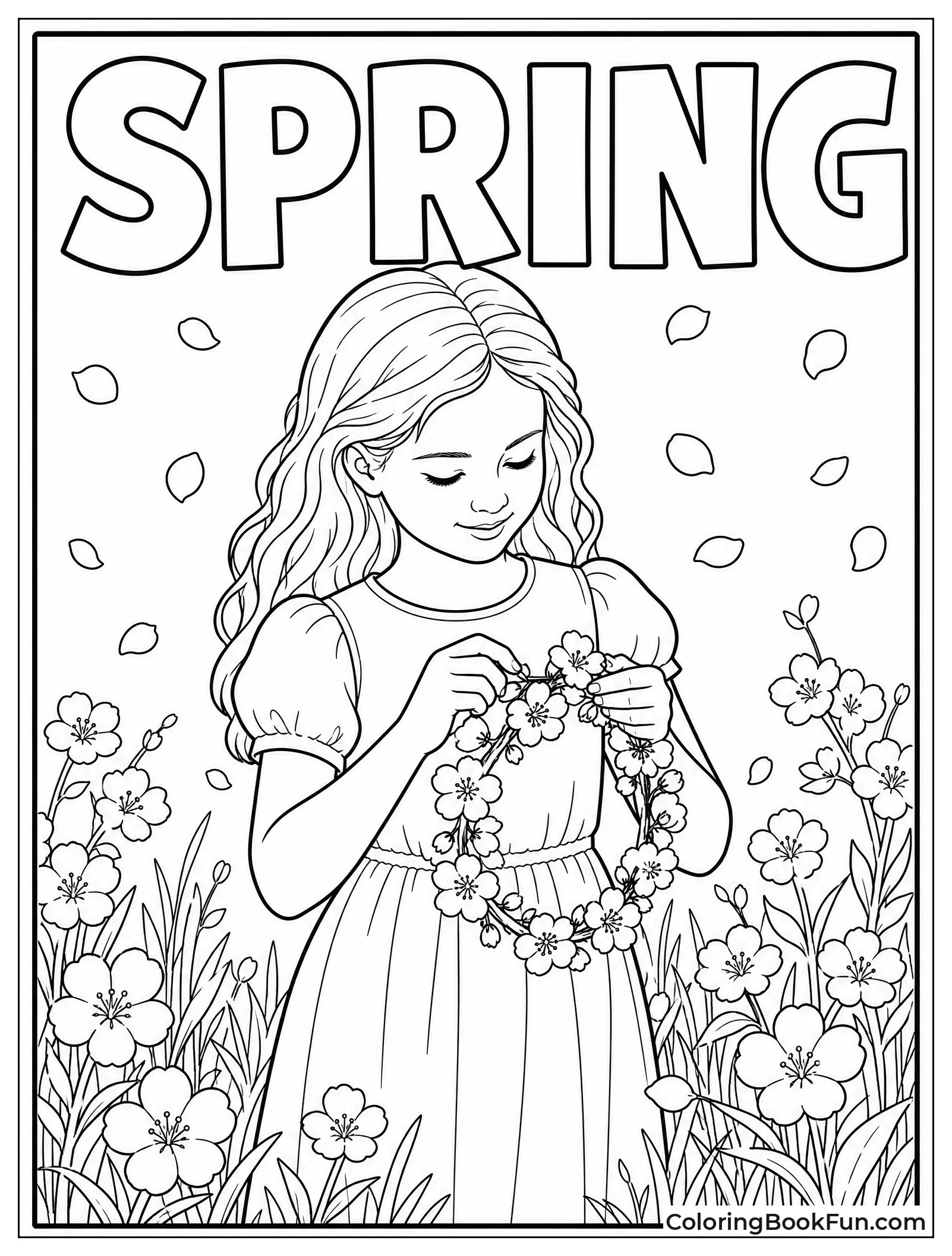 Girl Weaving Flower Crown