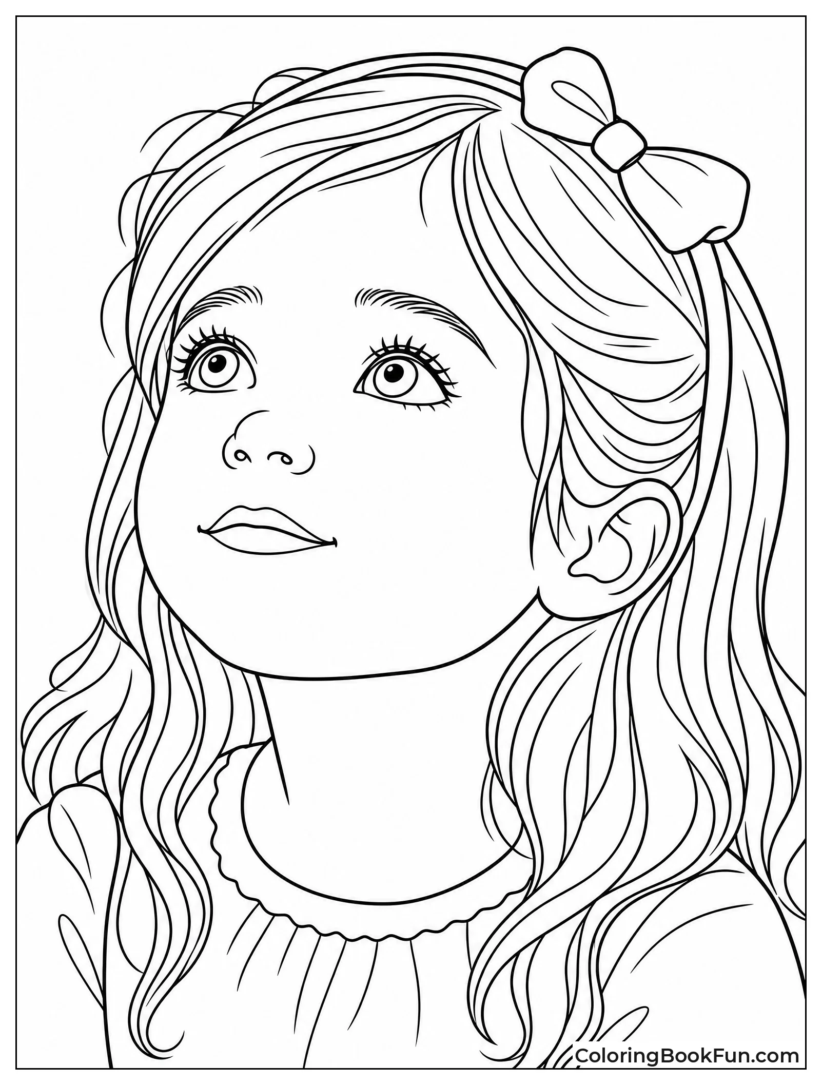 Girl Gazing Upward with Wonder