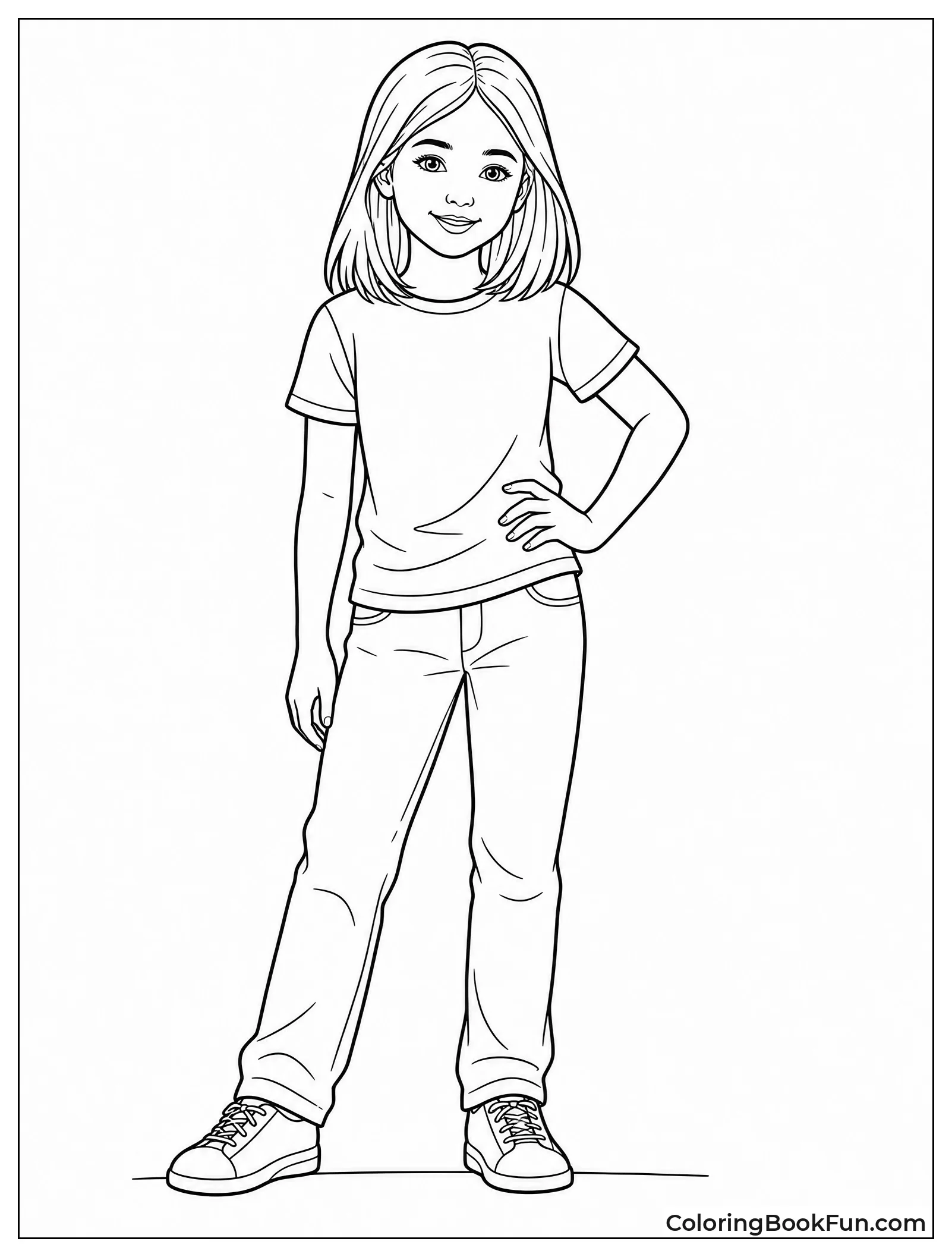 Full Body Standing Girl Portrait