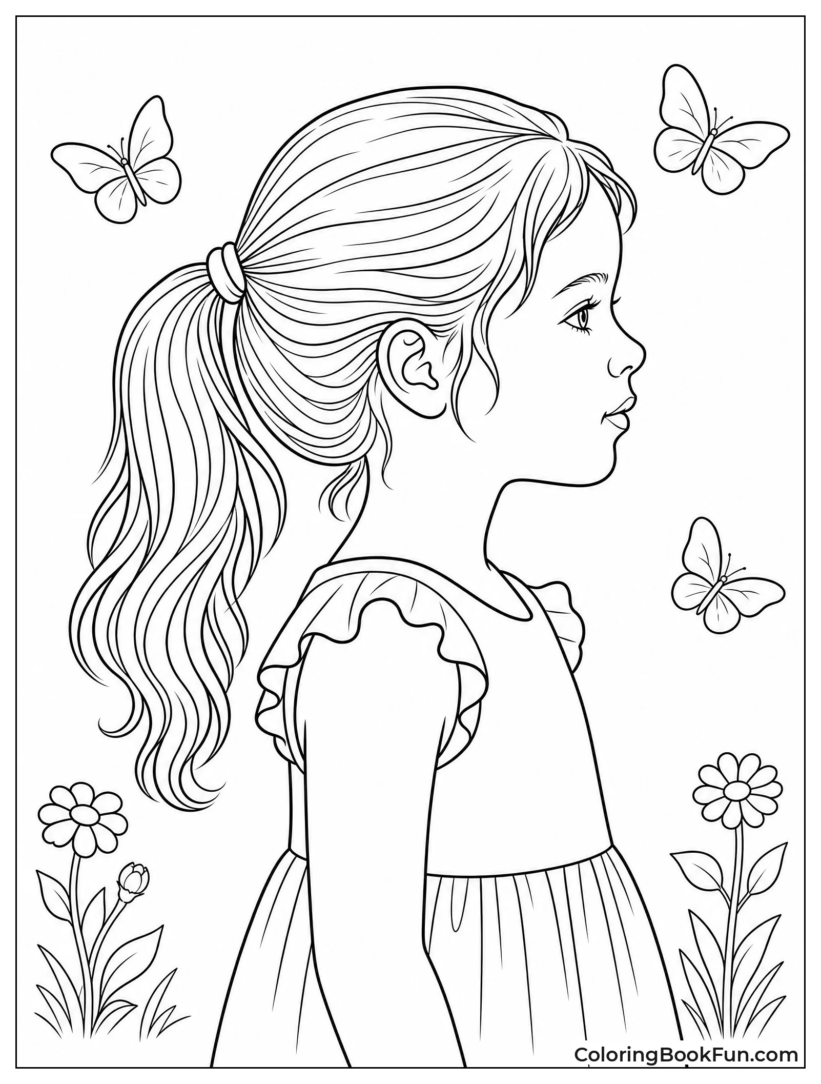 Side Profile Girl with Details