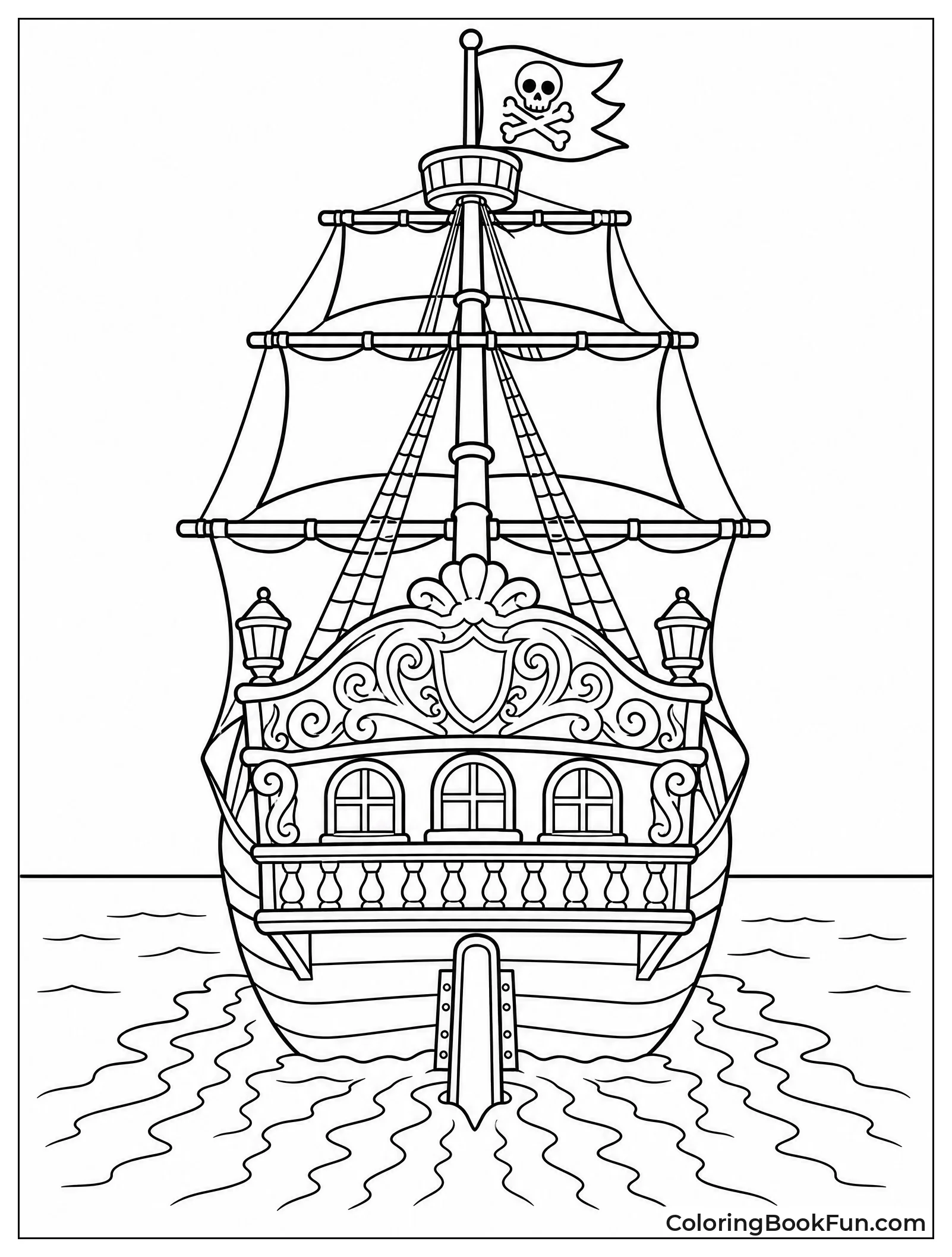 Back View of Ornate Ship