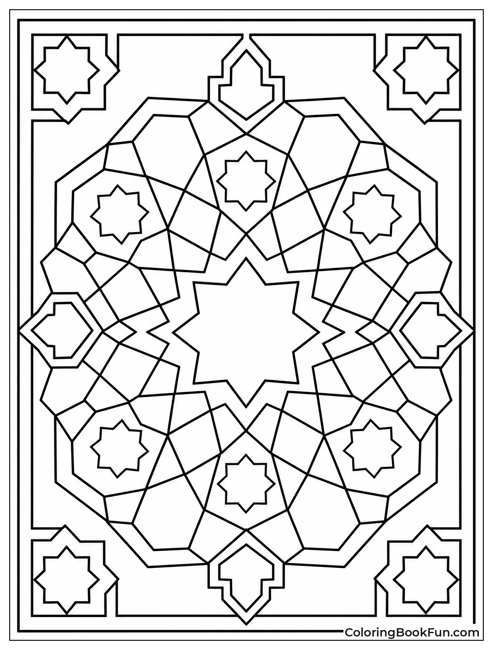 Symmetrical Stars in Mosaic Pattern